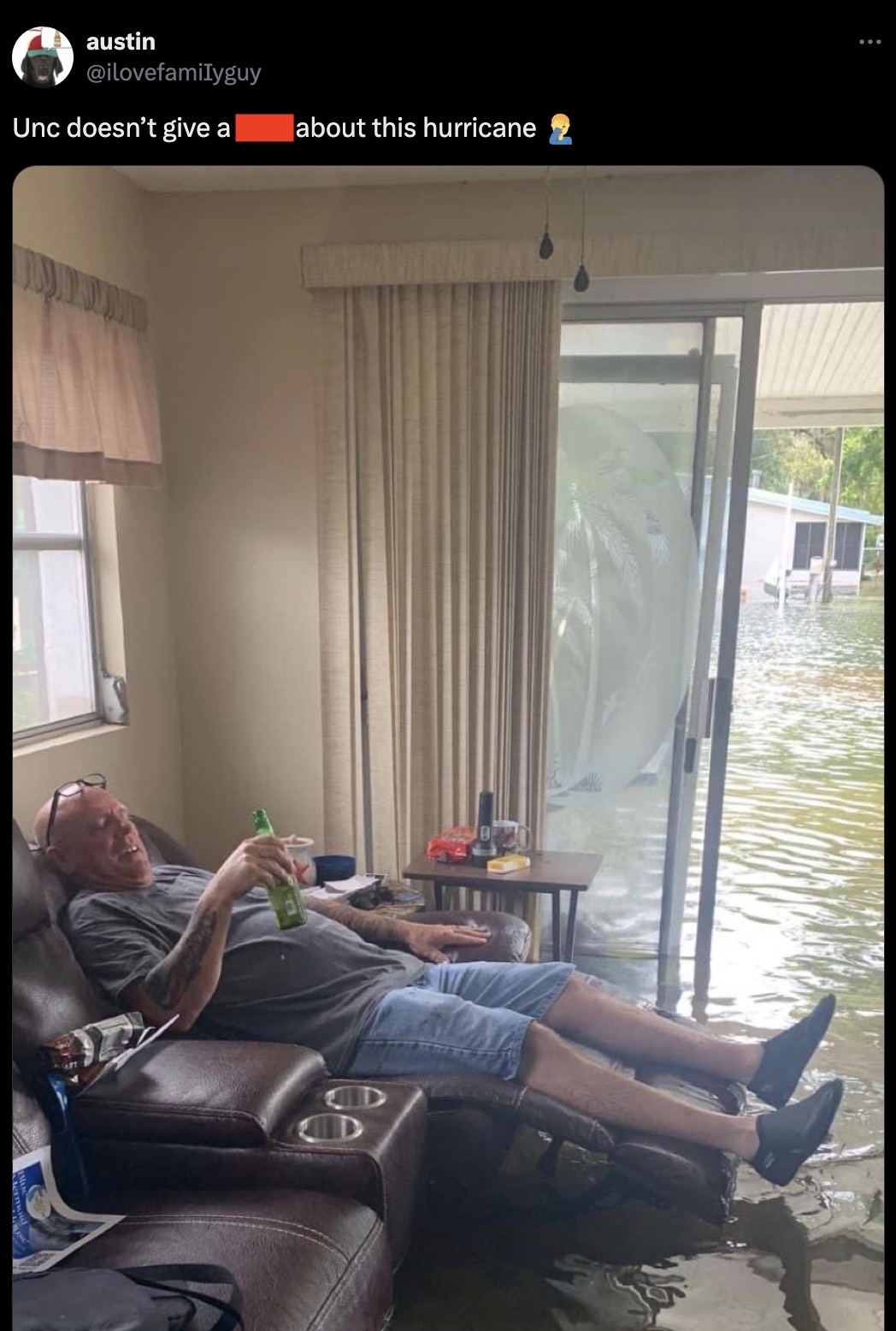 florida man during hurricane - austin Unc doesn't give a about this hurricane 00