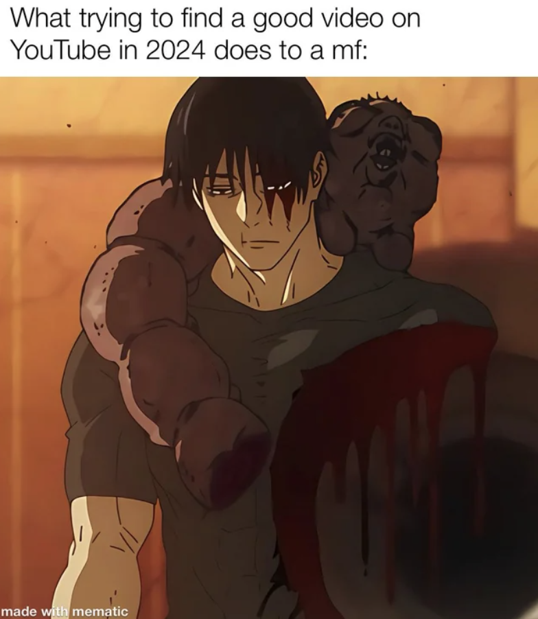 toji death - What trying to find a good video on YouTube in 2024 does to a mf made with mematic