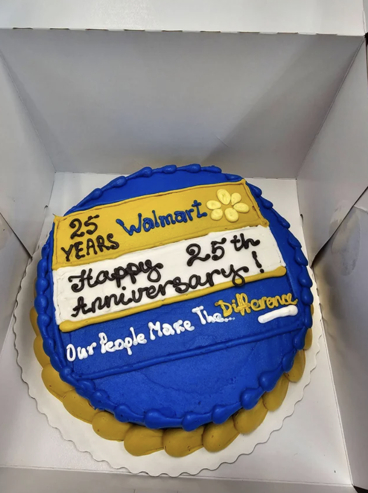 birthday cake - 25 Years Walmart Happy 25th Anniversary! Our People Mare The Difference