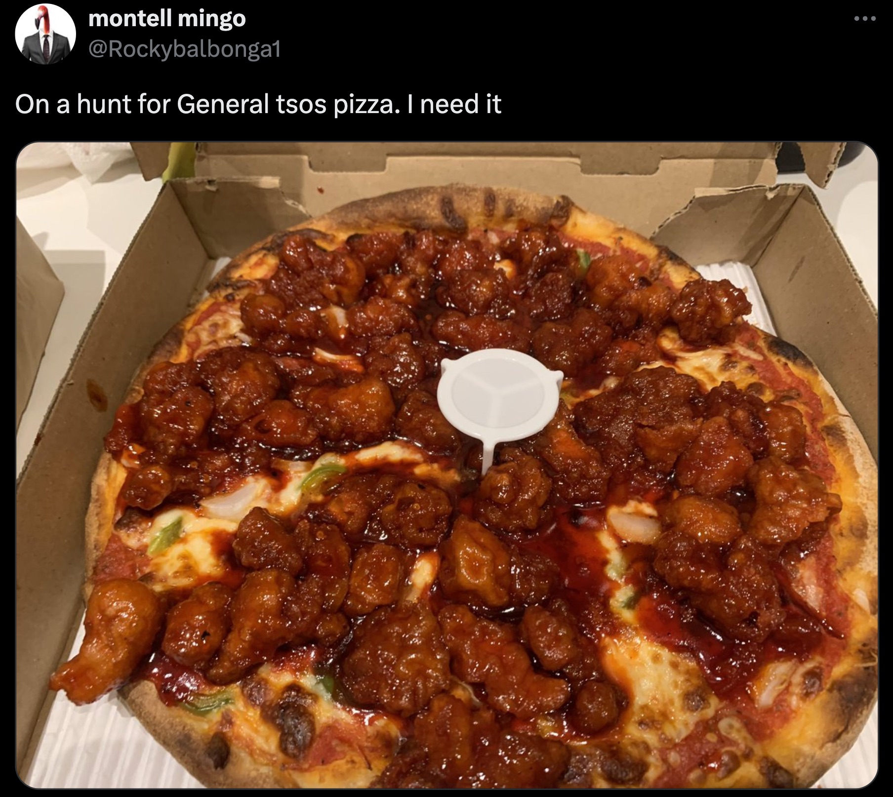 rhubarb pie - montell mingo On a hunt for General tsos pizza. I need it B