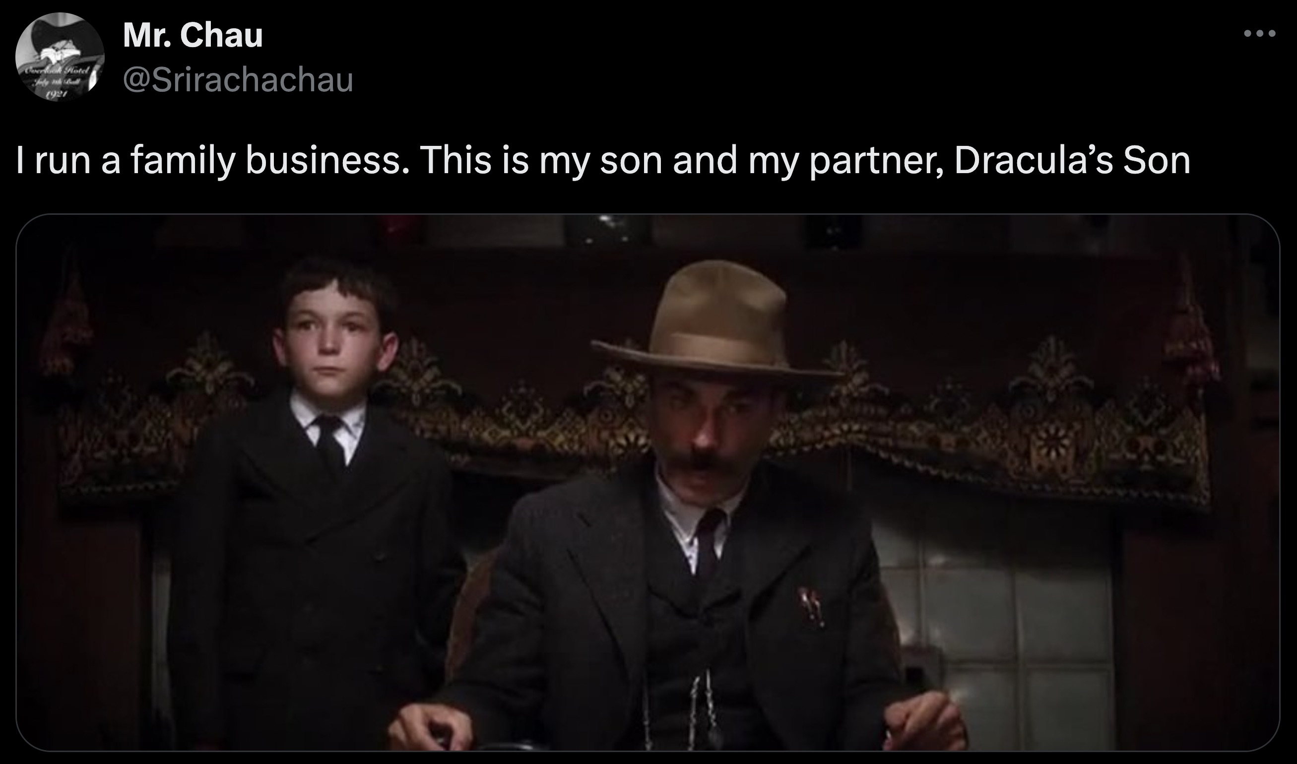 screenshot - Overlook Hotel 1921 Mr. Chau I run a family business. This is my son and my partner, Dracula's Son