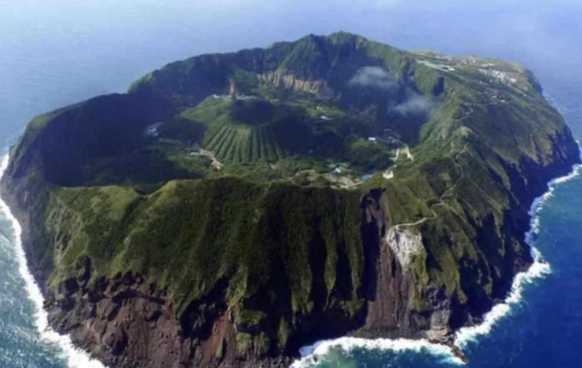 The isle of Aogashima is home to a town built inside the active volcano - 170 people live there.