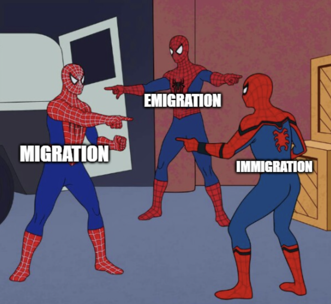 spiderman comic meme - Migration Emigration Immigration