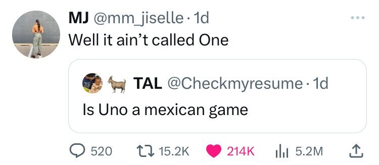 screenshot - Mj . 1d Well it ain't called One Tal . 1d Is Uno a mexican game 520 ili 5.2M