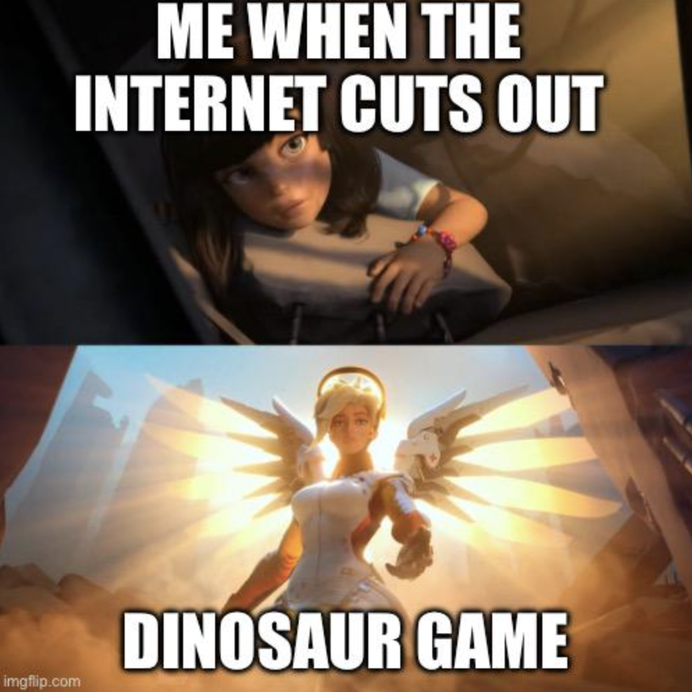 imgflip.com Me When The Internet Cuts Out Dinosaur Game