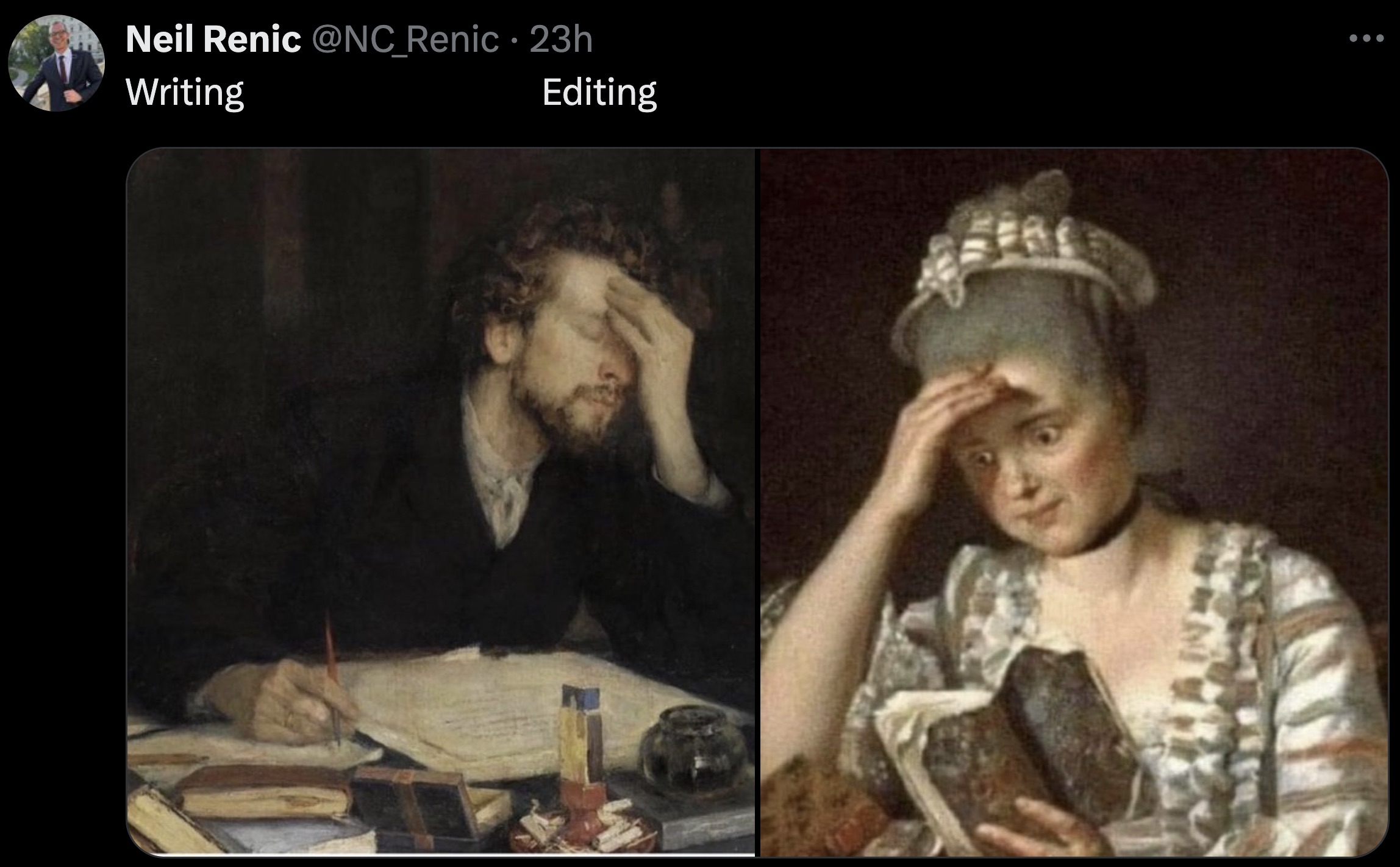 reading meme - Neil Renic 23h Writing Editing