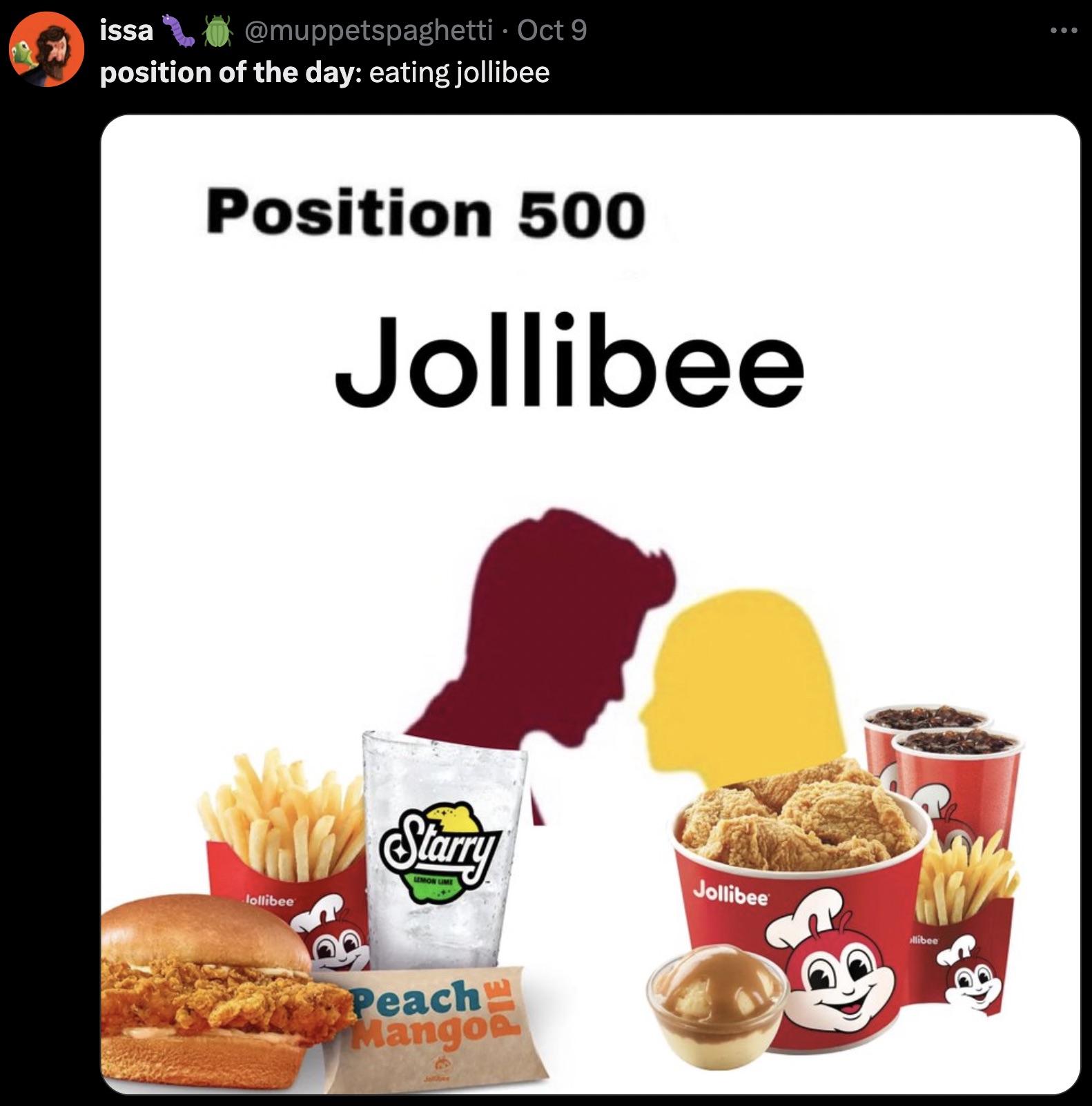 jollibee menu - issa Oct 9 position of the day eating jollibee Position 500 Jollibee lollibee Starry Lemon Lime Peach Mango Jollibee llibee