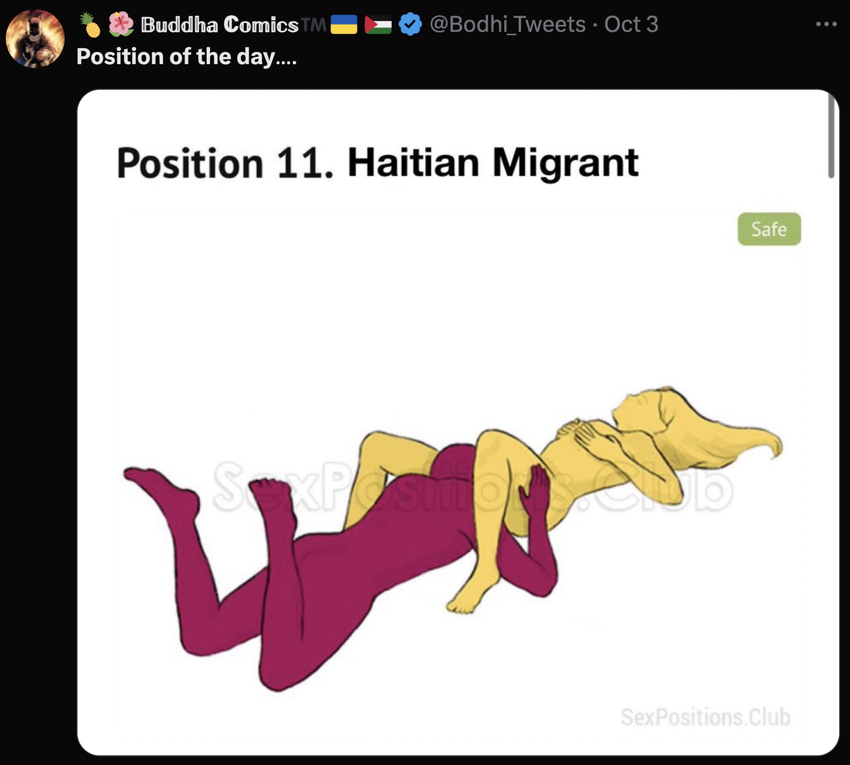 licking position - Buddha Comics Tm Oct 3 Position of the day.... Position 11. Haitian Migrant Safe SexPositions.Club