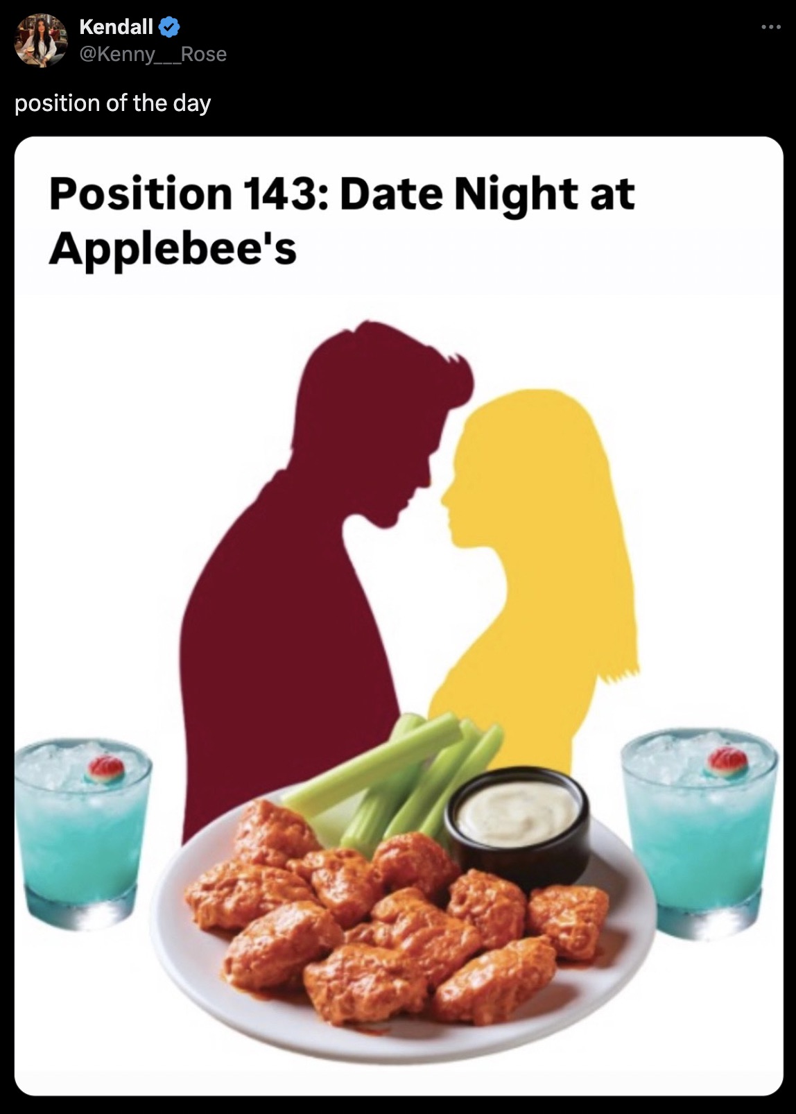 fried food - Kendall position of the day Position 143 Date Night at Applebee's