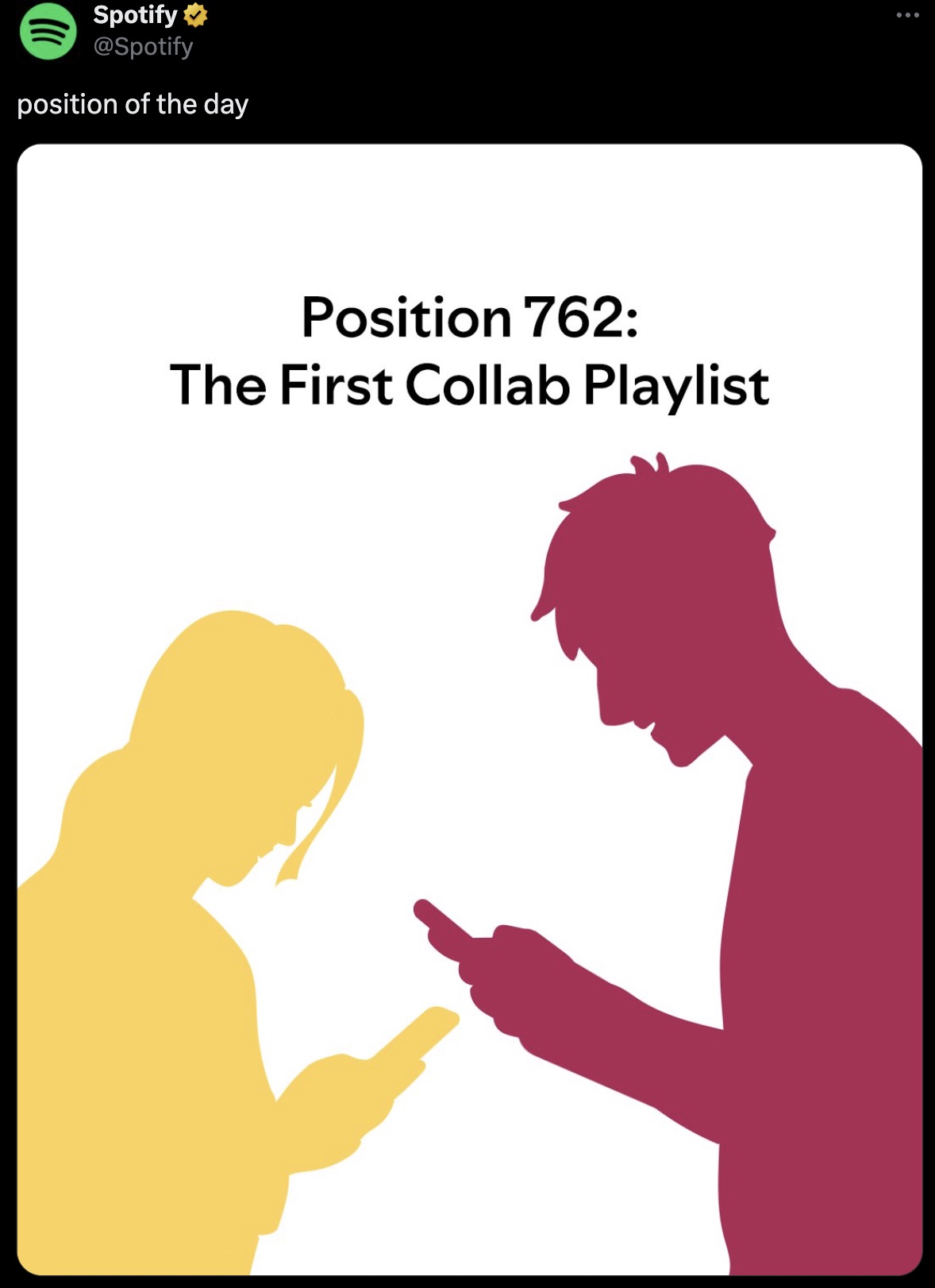 poster - Spotify position of the day Position 762 The First Collab Playlist