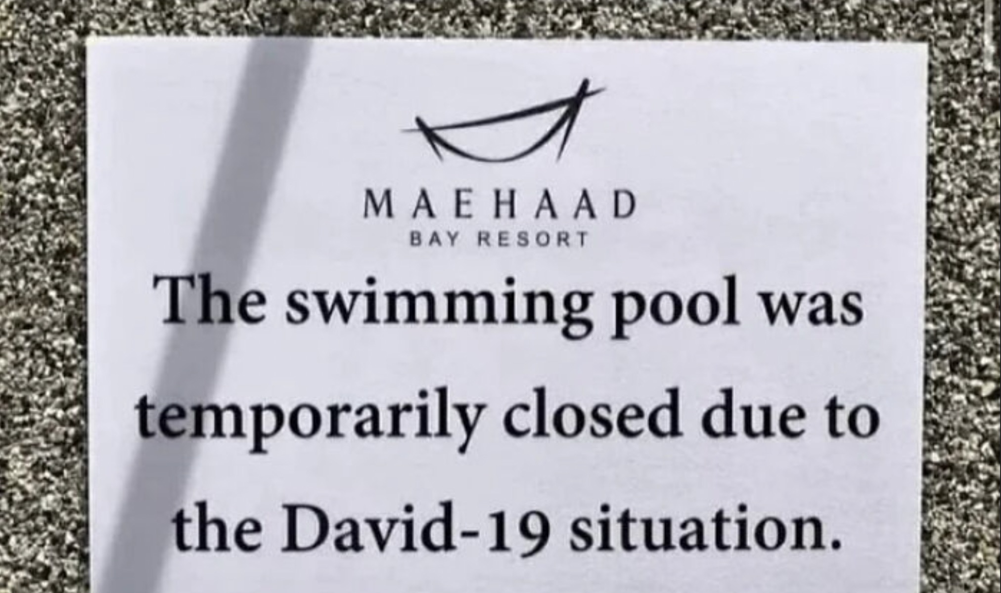 pool closed david 19 - Maehaad Bay Resort The swimming pool was temporarily closed due to the David19 situation.