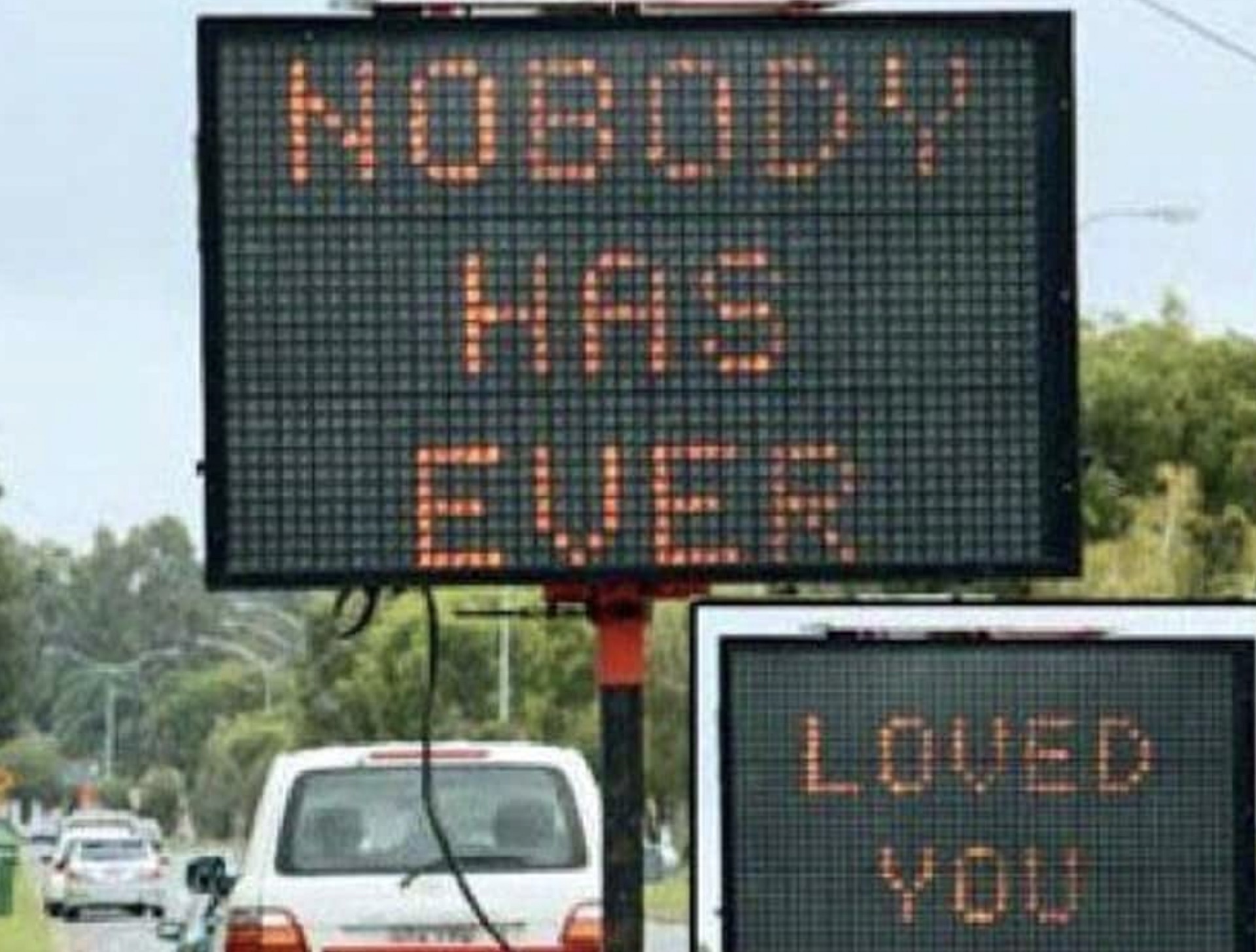 hacked traffic sign - Nobody Has Ever Loved