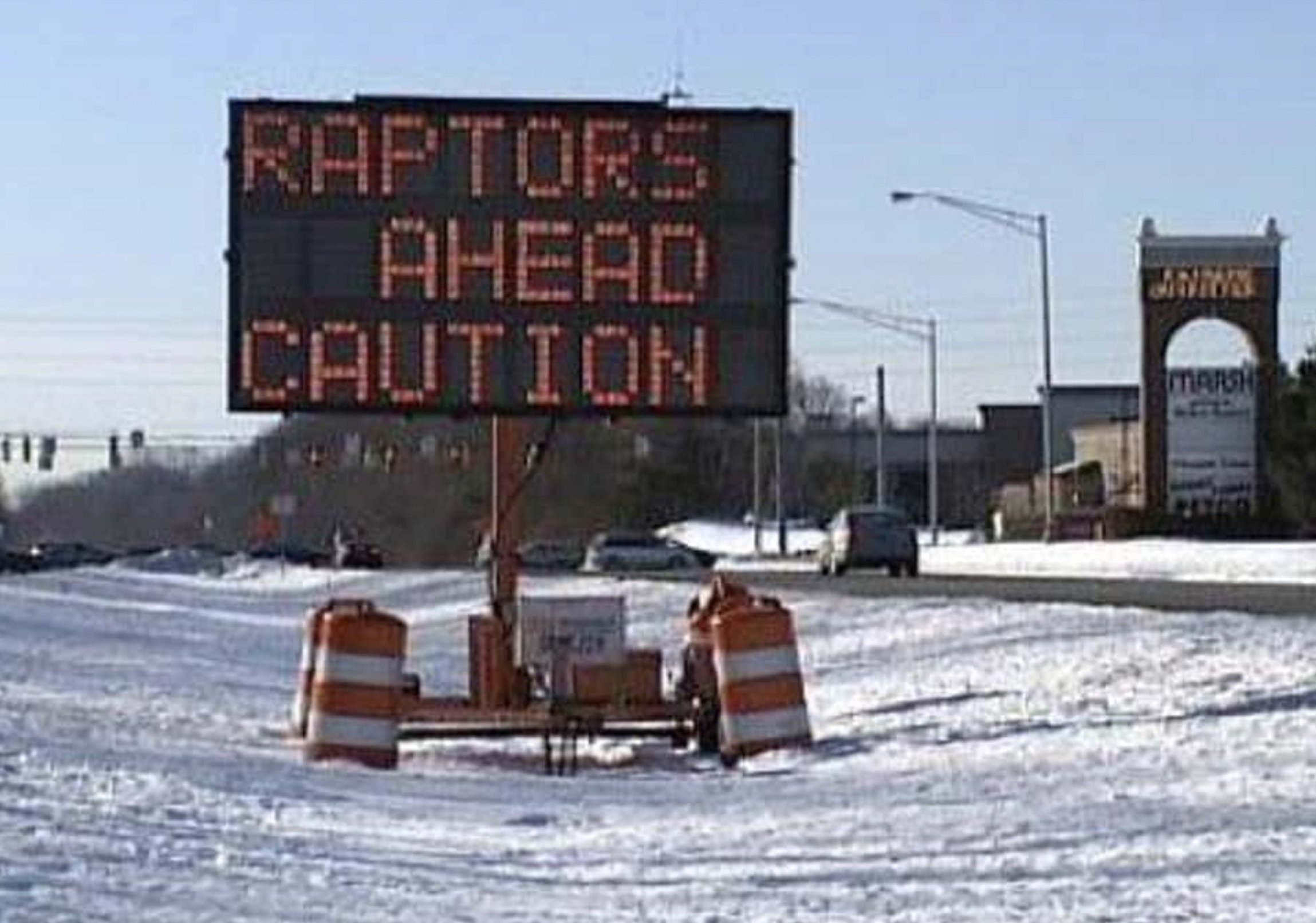 snow - Raptors Ahead Caution Marsh