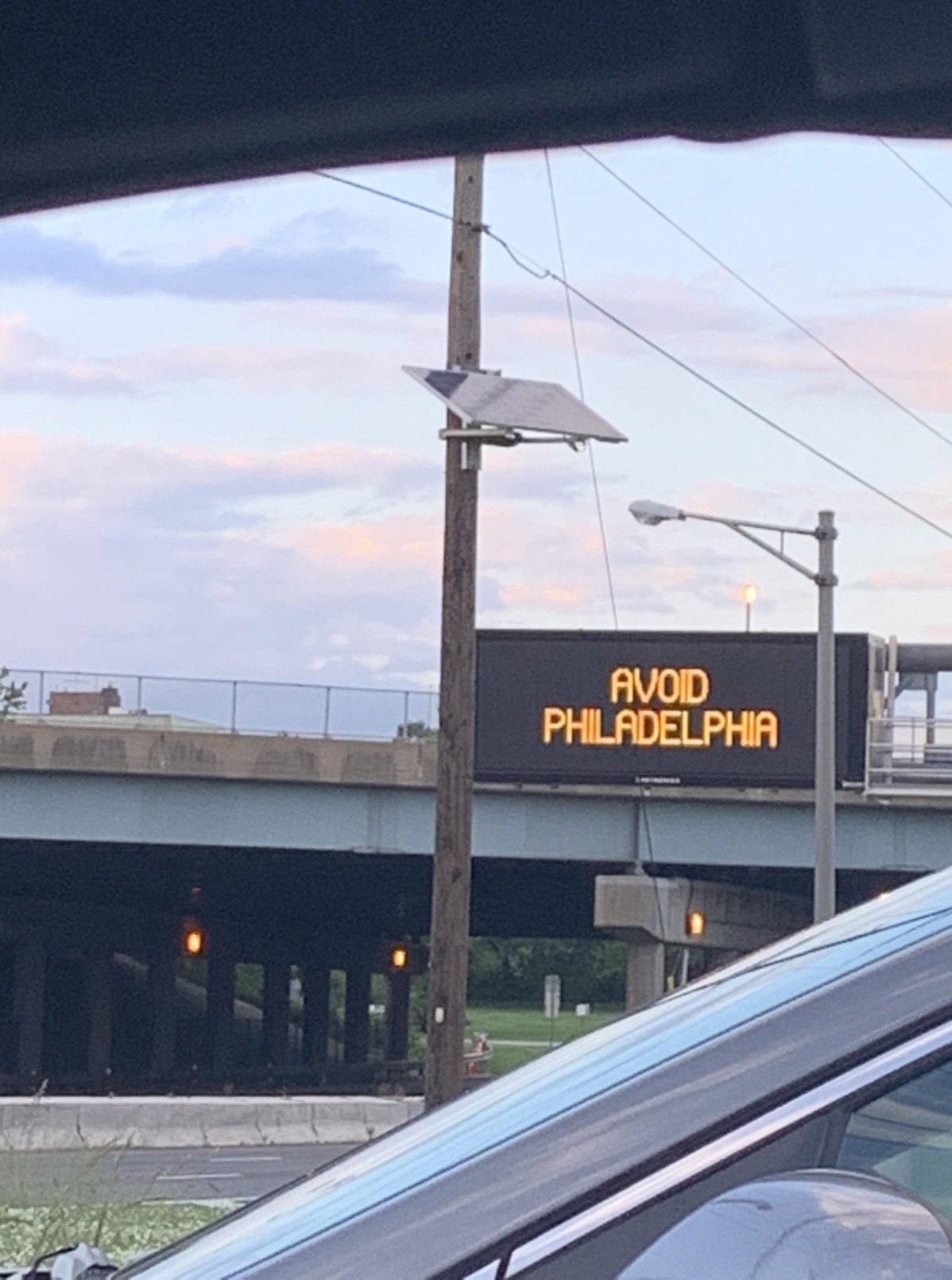 avoid philadelphia sign