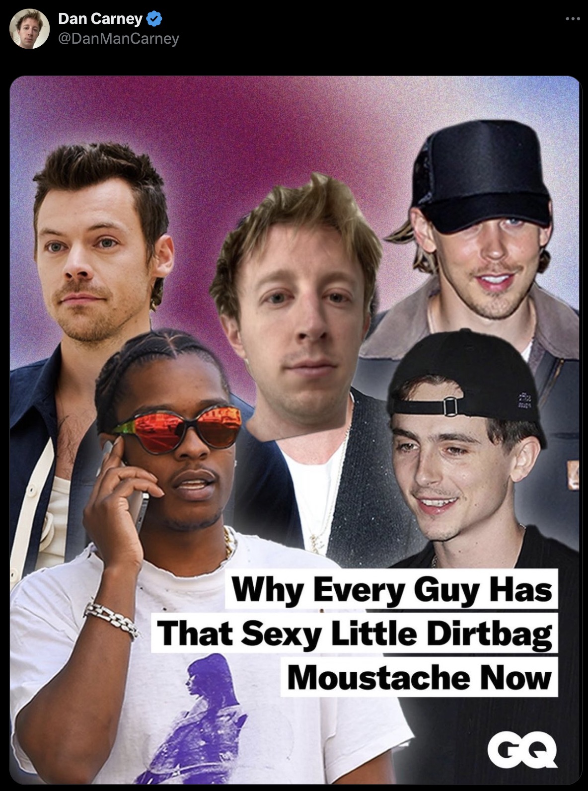 photo caption - Dan Carney Why Every Guy Has That Sexy Little Dirtbag Moustache Now Gq