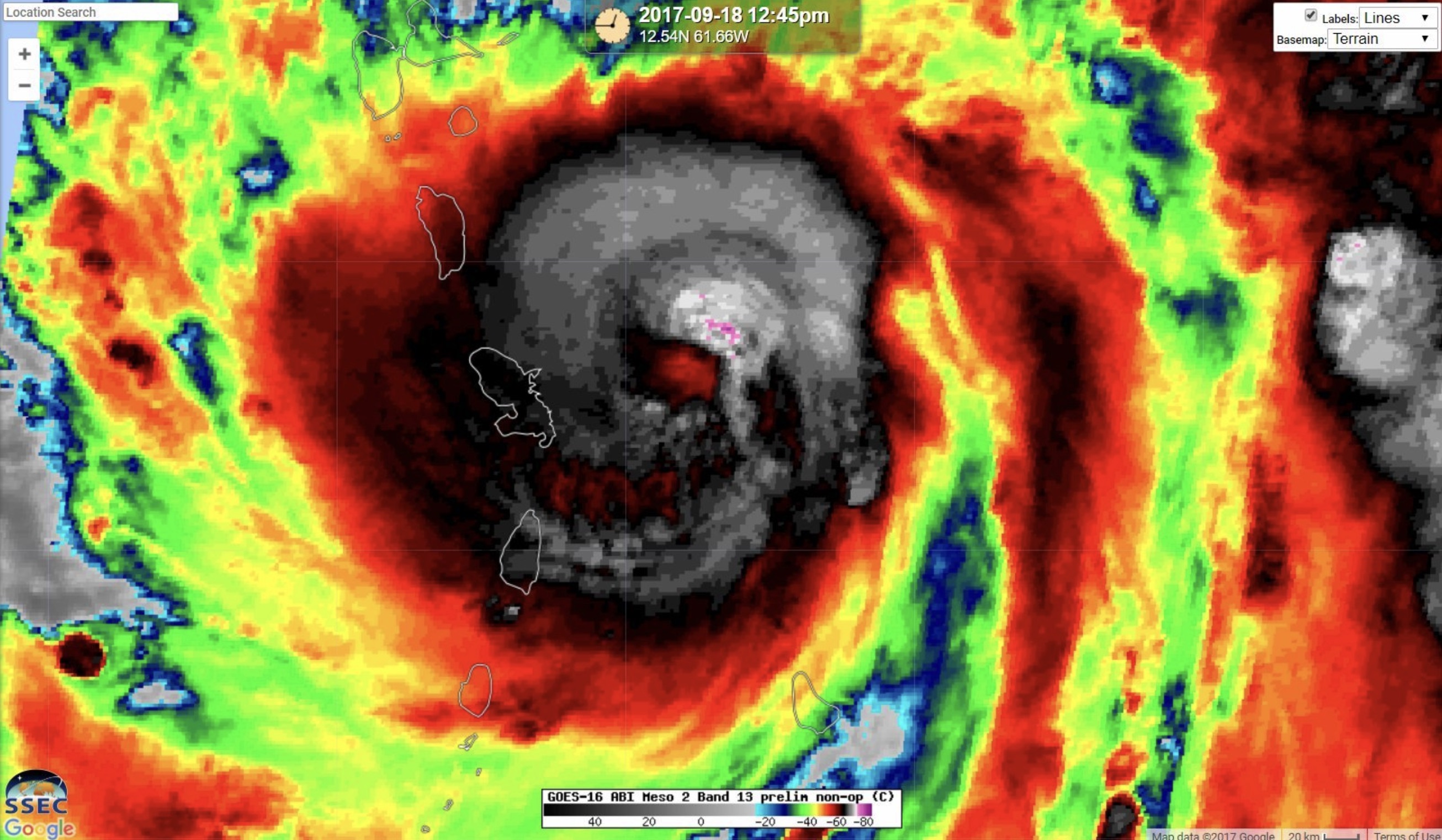 maria hurricane skull - Location Search pm 12.5IN 61 66W Label Lines Basemap Terrain Ssec Go gle Goes16 Rbi Meso 2 Band 13 prelin oop C