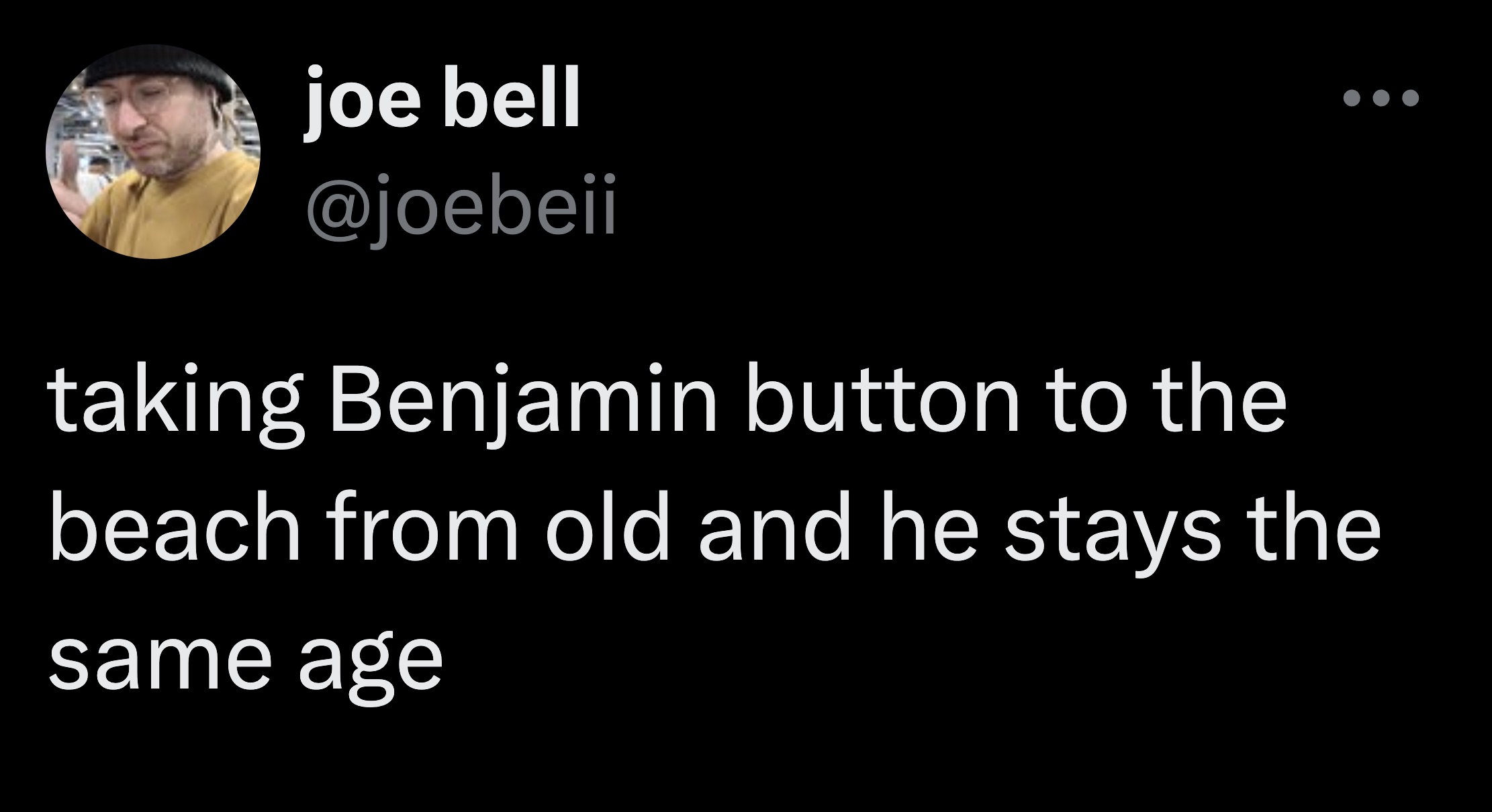 screenshot - joe bell taking Benjamin button to the beach from old and he stays the same age