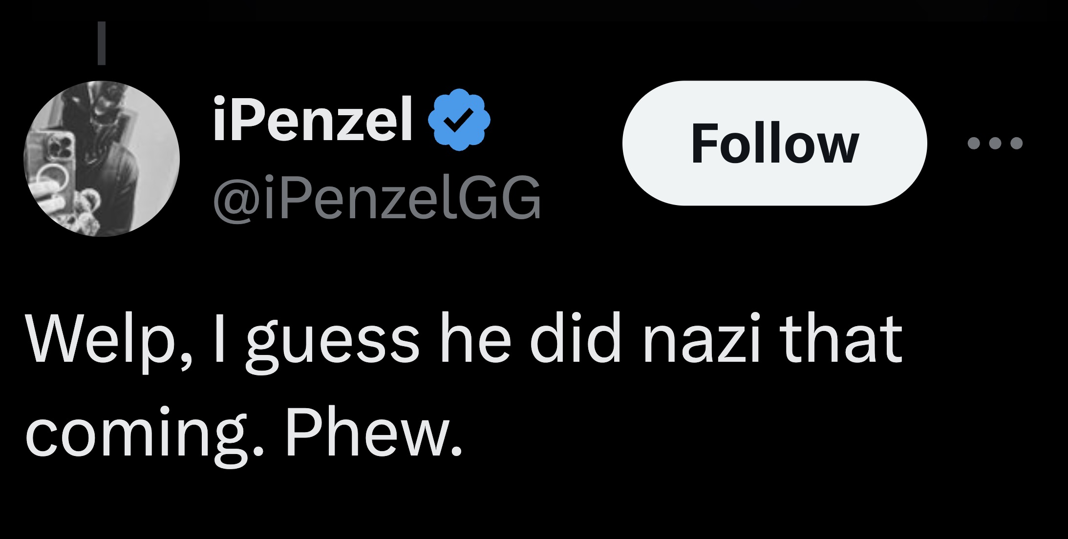 screenshot - iPenzel Welp, I guess he did nazi that coming. Phew.