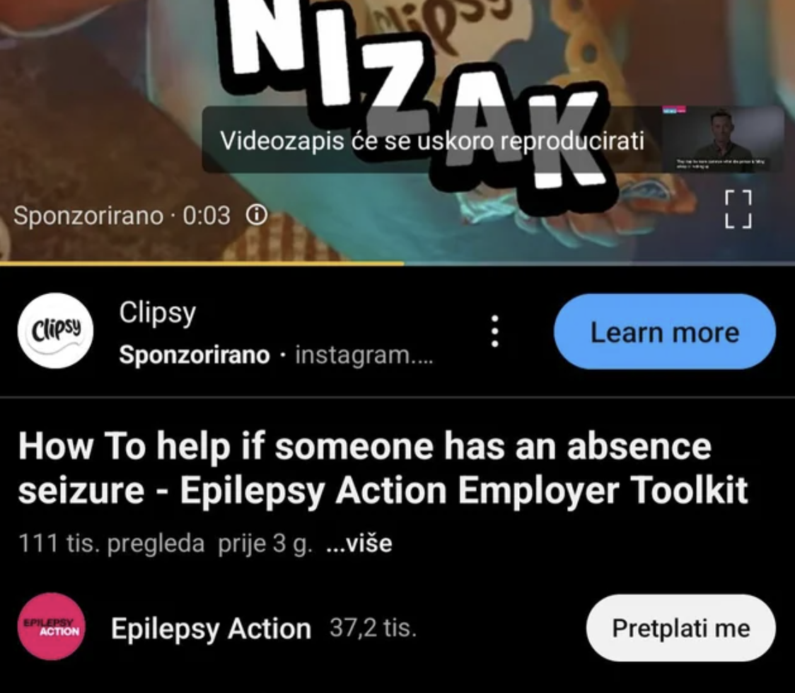 screenshot - Wiza Videozapis e se uskoro reproducirati Sponzorirano Clipsy Clipsy Lj Learn more Sponzorirano instagram.... How To help if someone has an absence seizure Epilepsy Action Employer Toolkit 111 tis. pregleda prije 3 g. ...vie Epileps Action Ep