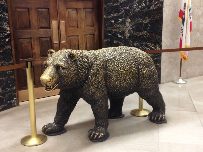 This bear statue in the a capitol building in California has received plenty of nose rubs over the years.