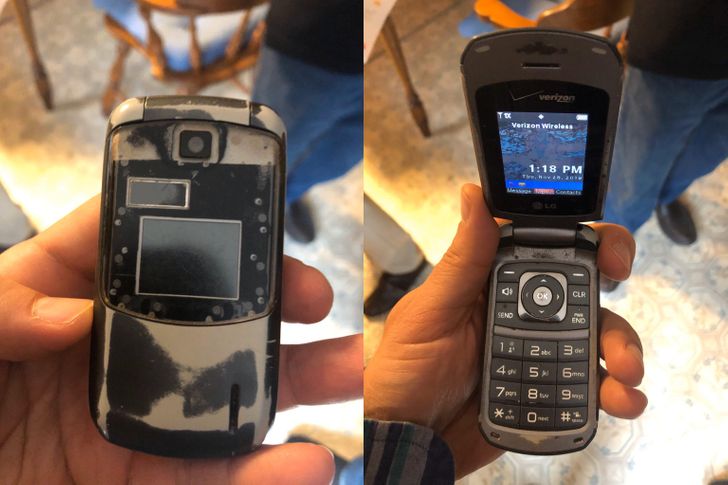 This flip phone has seen some serious use and abuse.