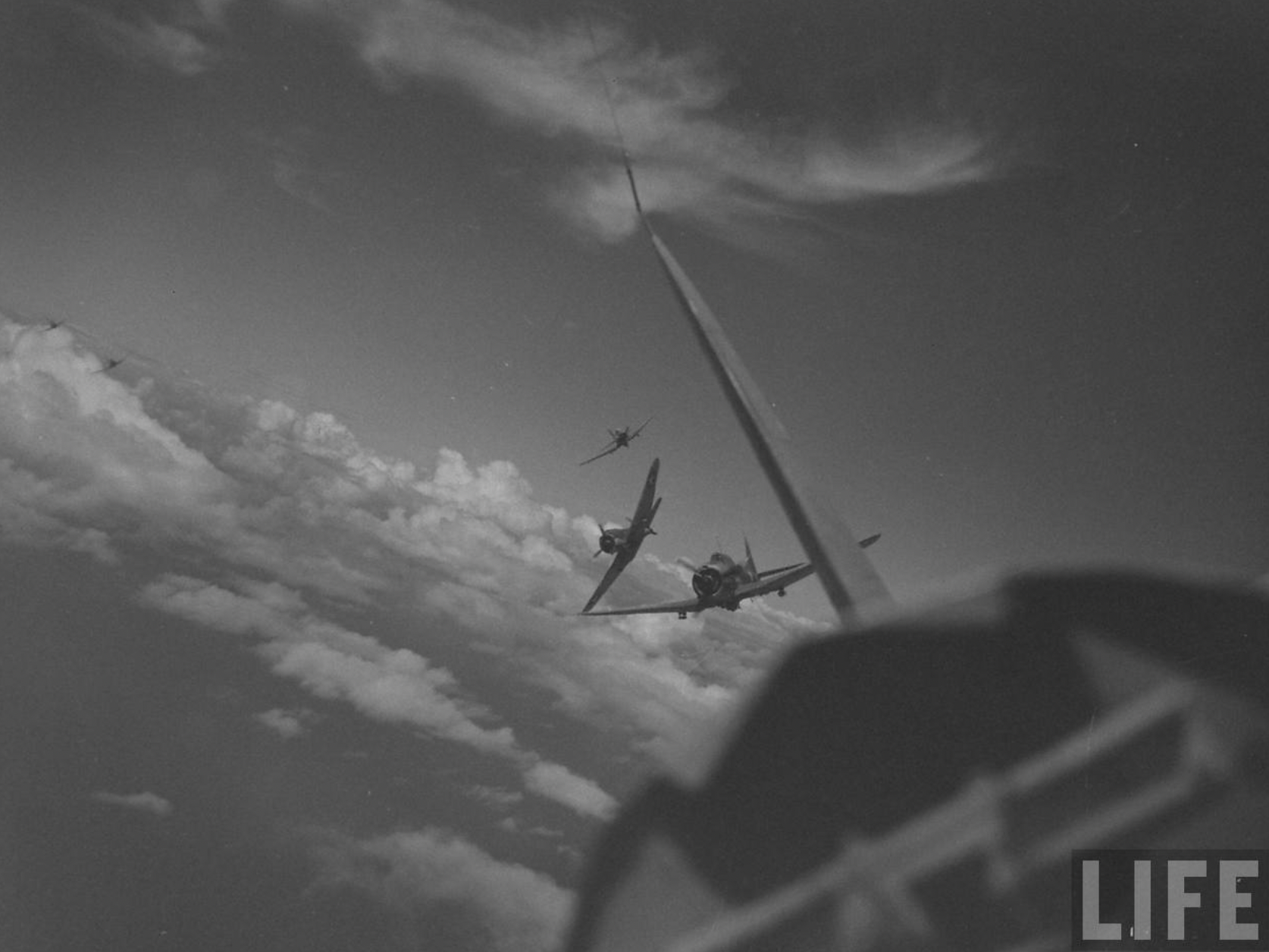 U.S planes over Midway, by Joe Scherschel, 1942.