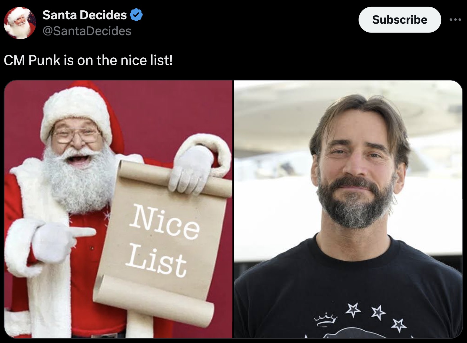 santa decides - Santa Decides Cm Punk is on the nice list! Nice List Subscribe