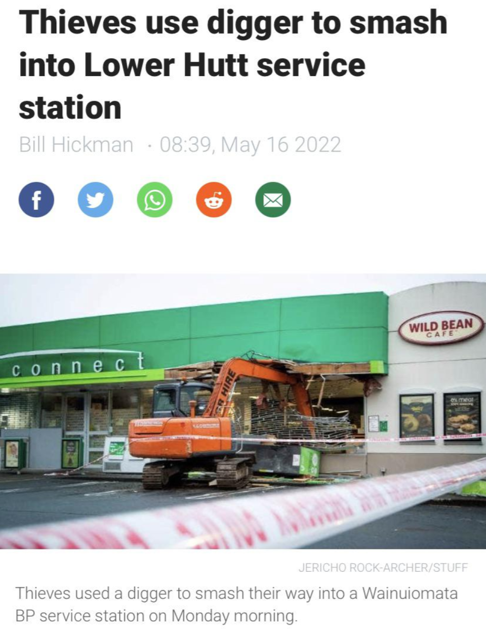 railroad car - Thieves use digger to smash into Lower Hutt service station Bill Hickman , f Wild Bean connec Jericho Rock ArcherStuff Thieves used a digger to smash their way into a Wainuiomata Bp service station on Monday morning.