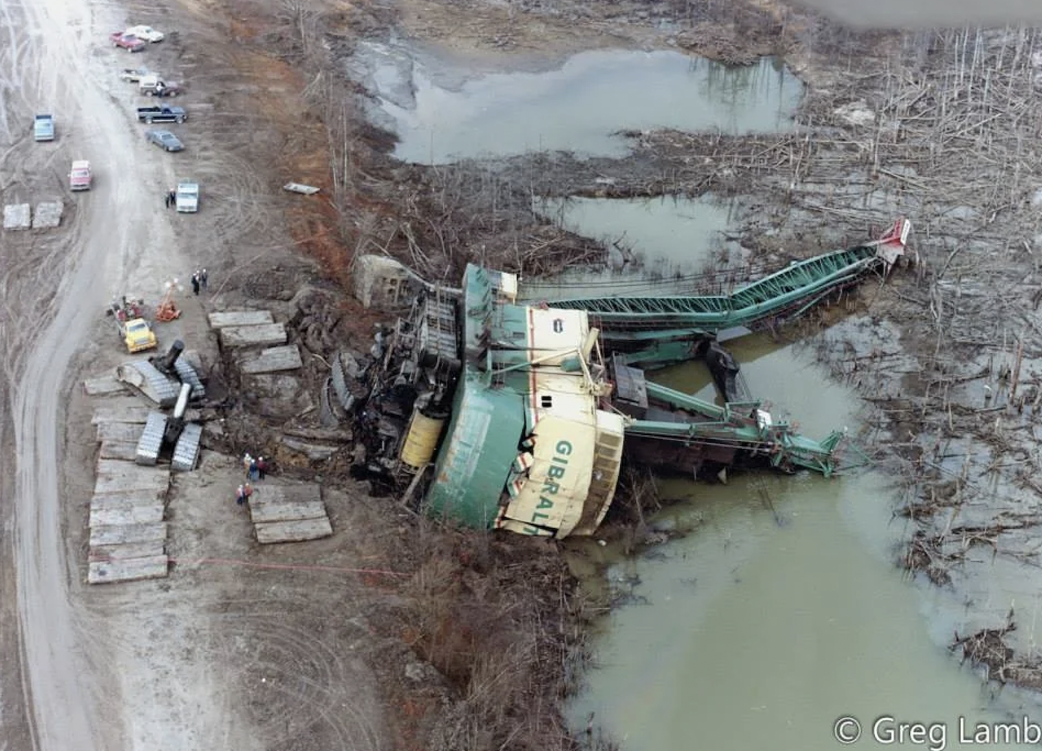 One of the largest Power Shovels ever built fell into a swamp.