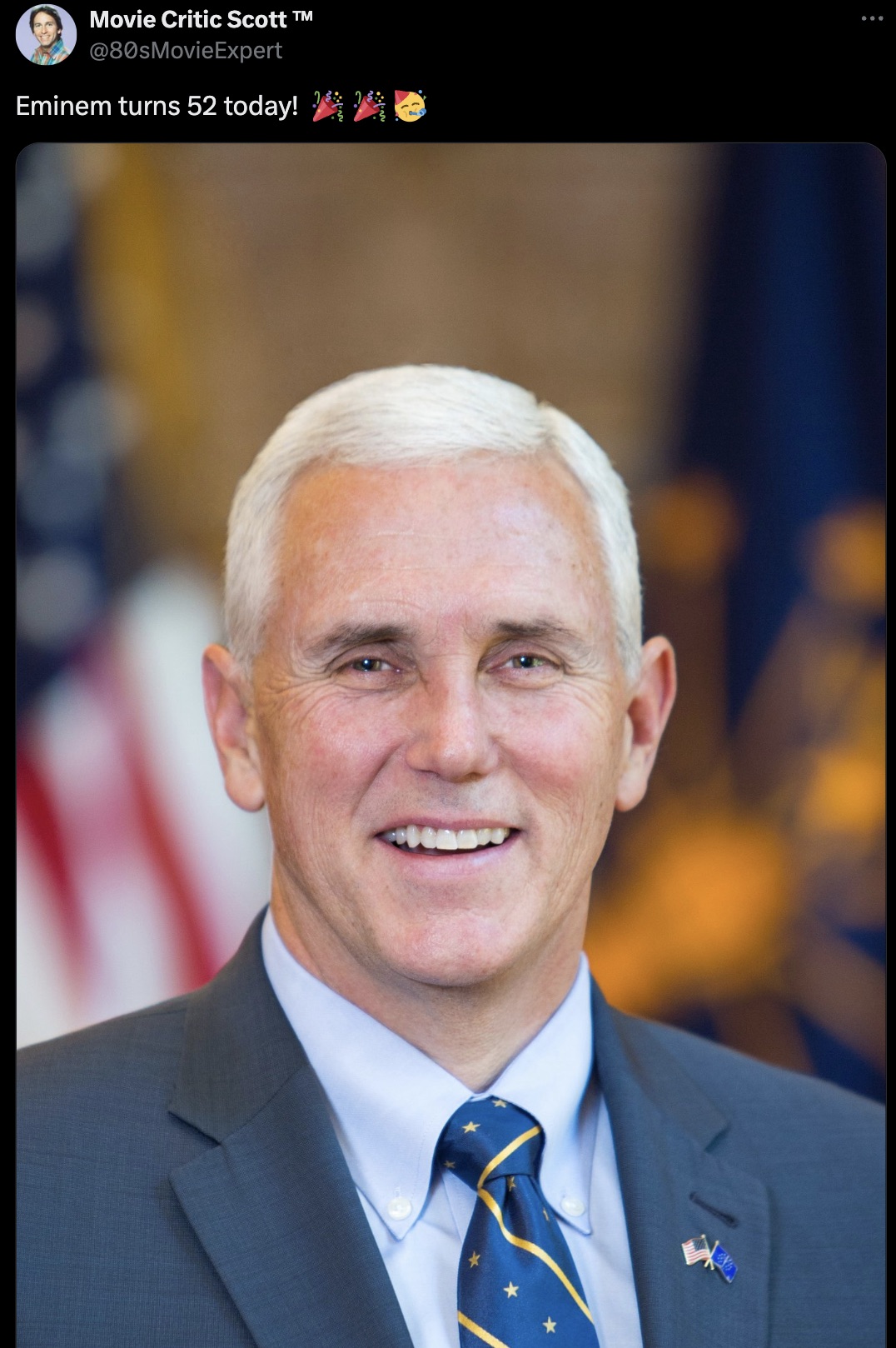 mike pence - Movie Critic Scott Eminem turns 52 today! Tm