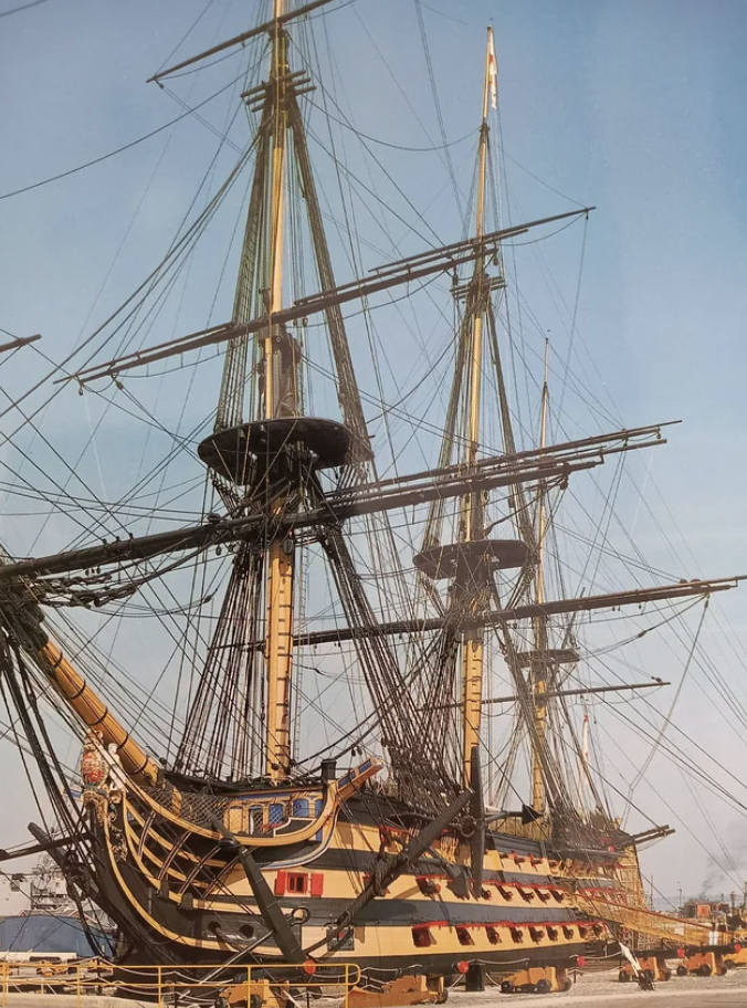 HMS Victory, the oldest commissioned warship in the world, pictured in the 1980s.