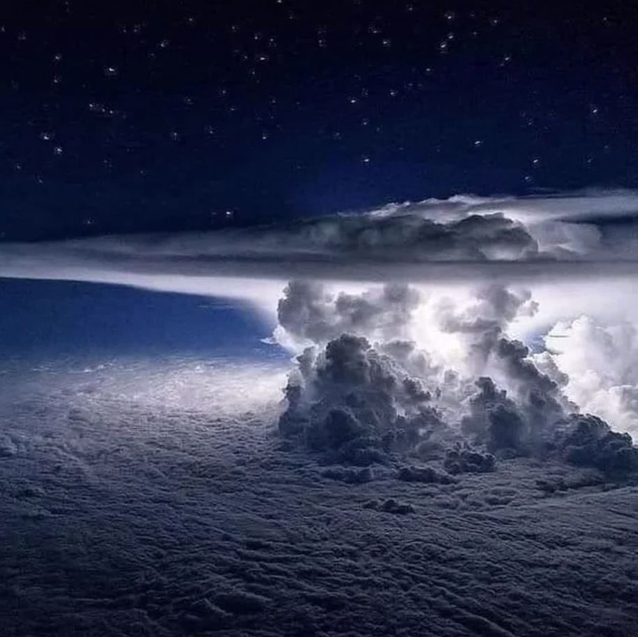 lightning storm from space