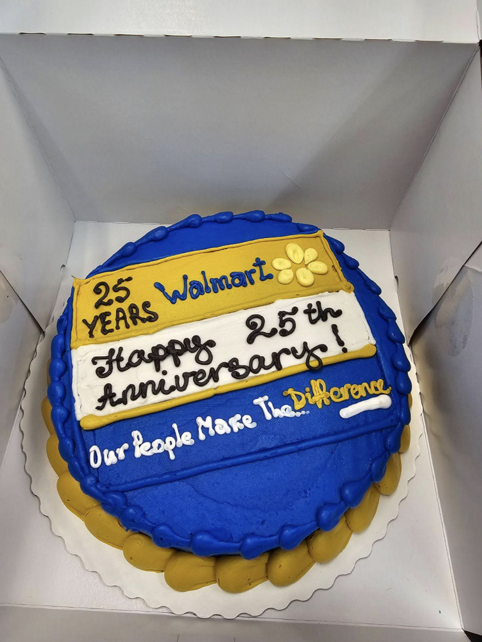 birthday cake - 25 Years Walmart Happy 25th Anniversary! Our People Mare The Difference