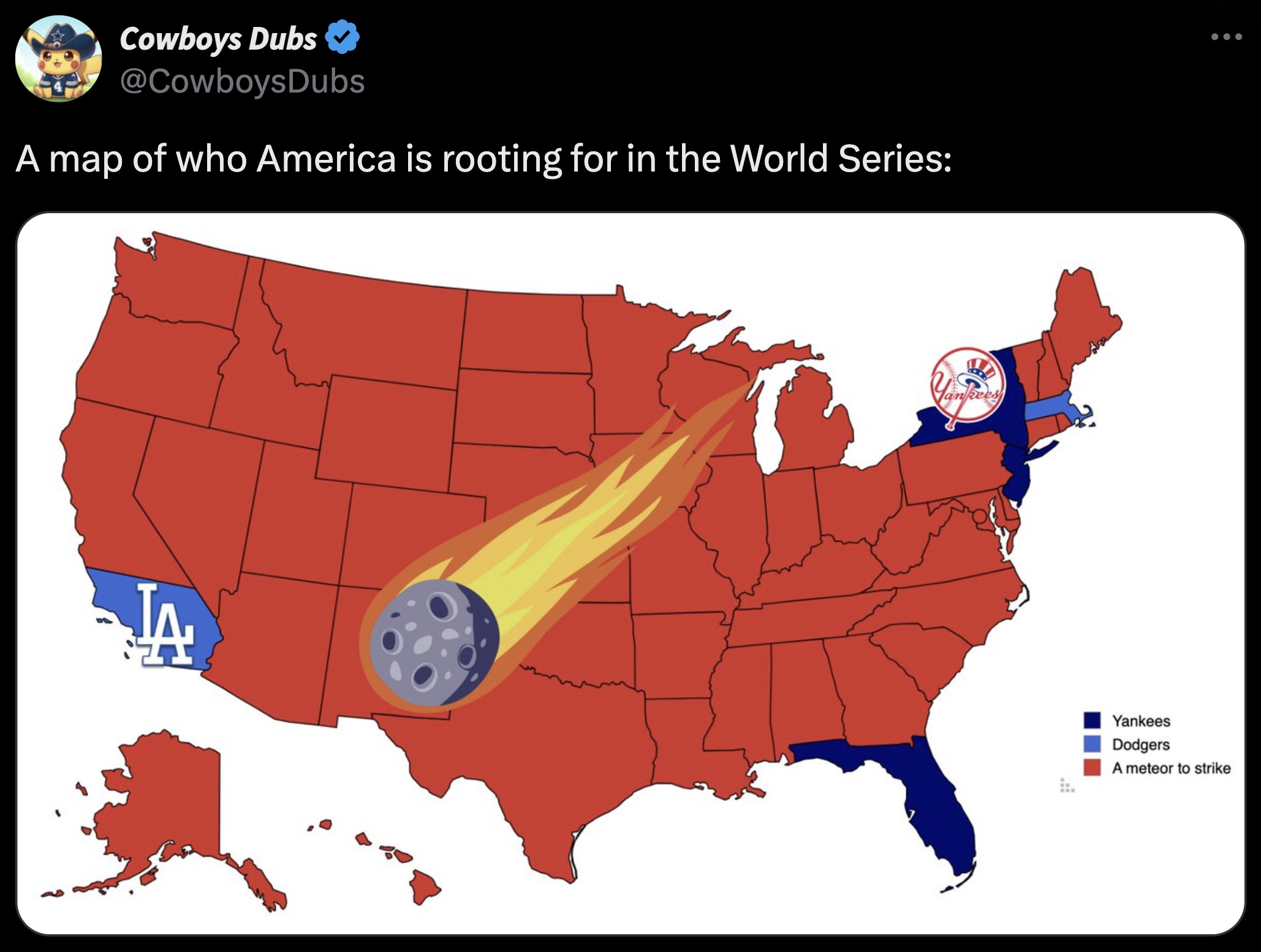 states with no mountains - Cowboys Dubs A map of who America is rooting for in the World Series Ja Yankees Dodgers A meteor to strike