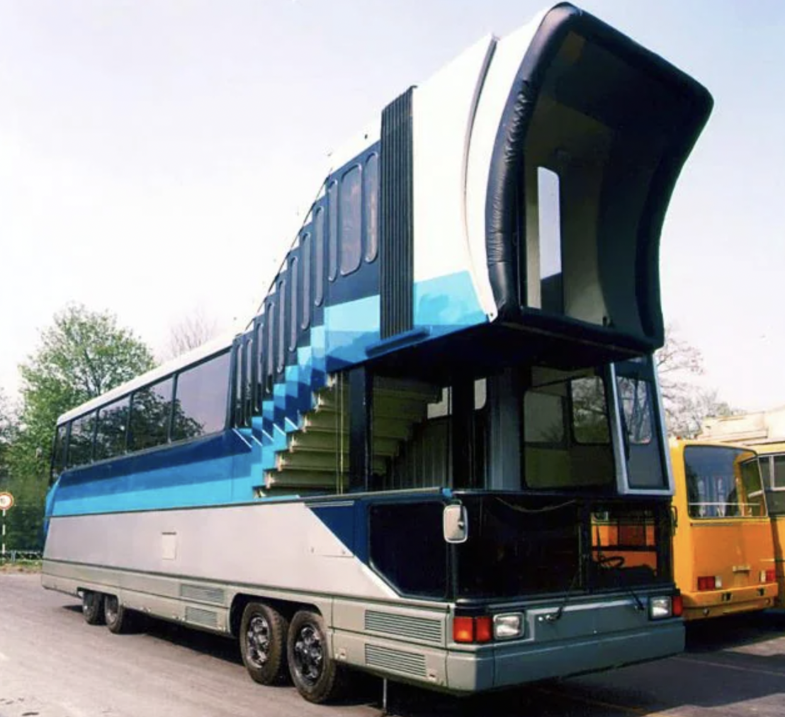 Ikarus prototype bus that was supposed to deliver passengers directly to the aircraft from the early ‘80s.