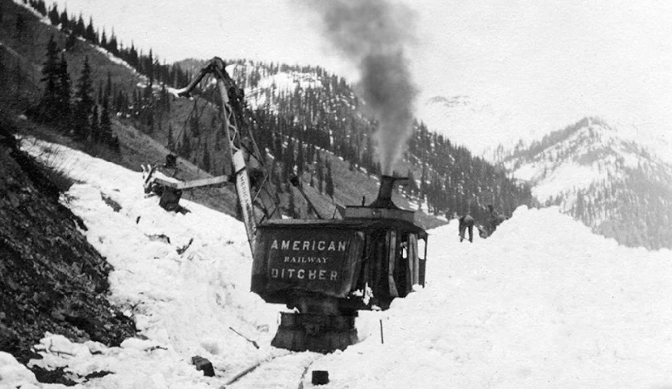 A steam powered American Railway Ditcher.