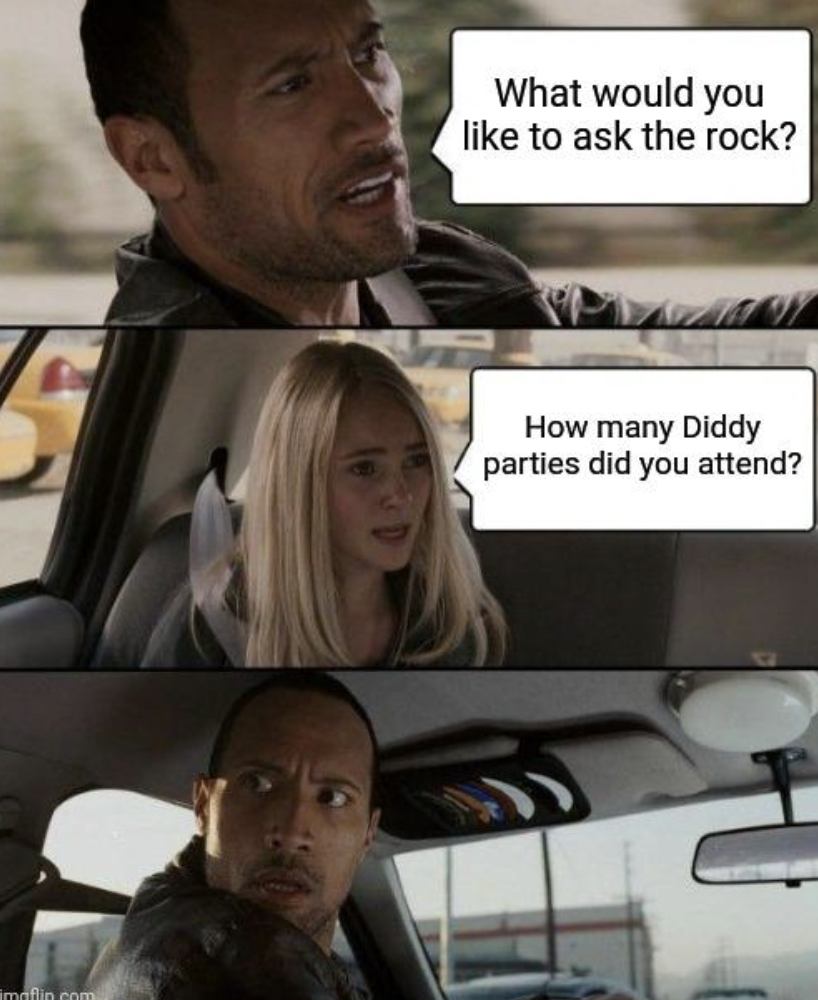 defensive lineman memes - mafin com What would you to ask the rock? How many Diddy parties did you attend?