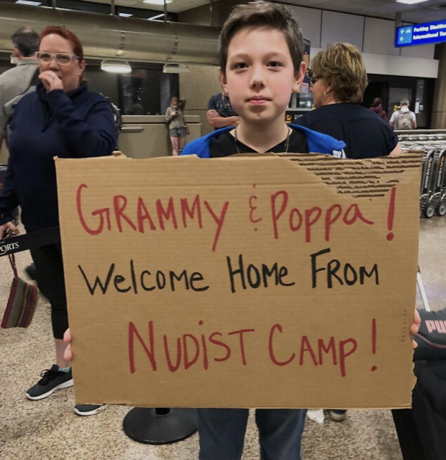 funny sign ideas for airport - Corts Grammy & Poppa Welcome Home From Nudist Camp! Ch Pu Parking Shutter International For