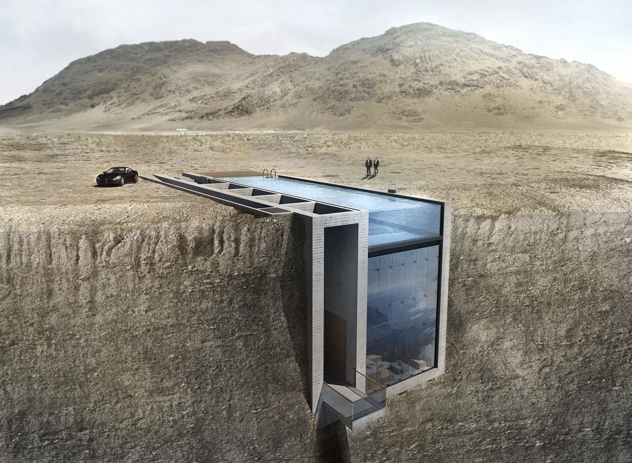 house inside a mountain