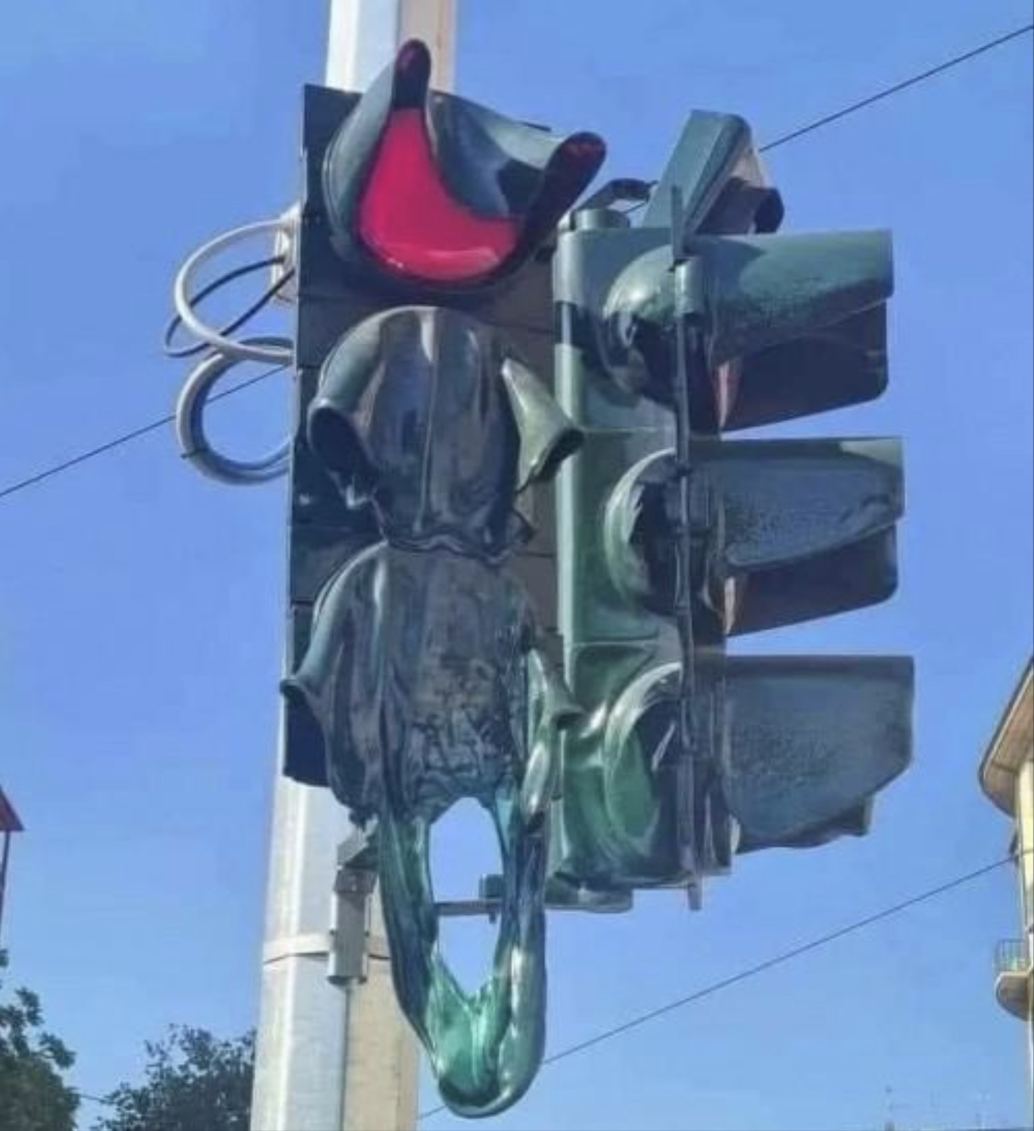 texas street lights melting