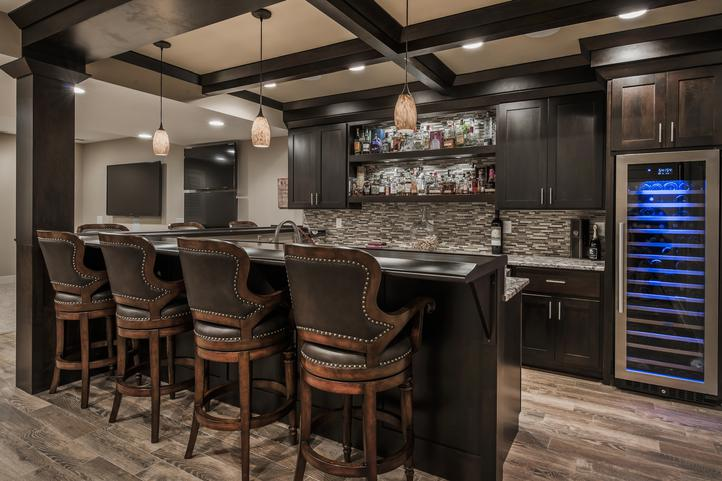 basement bar bar backsplash ideas