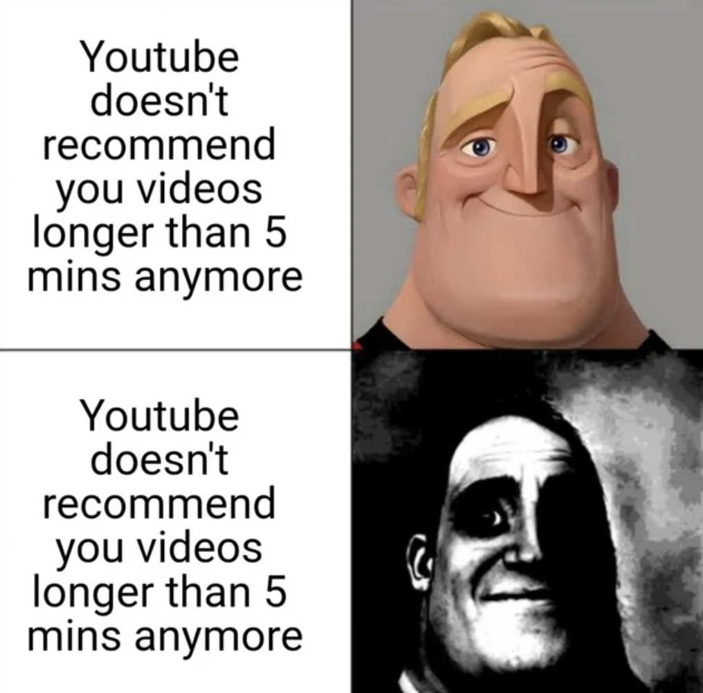 template mr incredible - Youtube doesn't recommend you videos longer than 5 mins anymore Youtube doesn't recommend you videos longer than 5 mins anymore