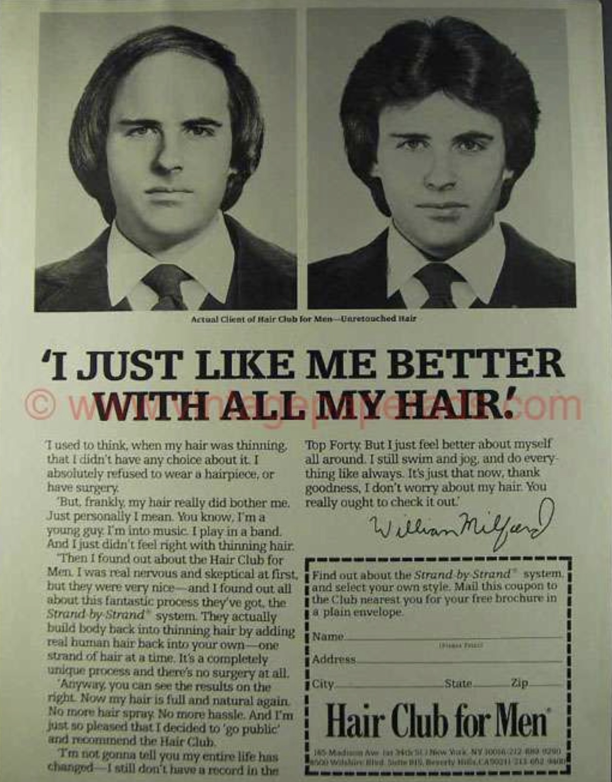 hair club for men - Actual Client of Hair Club for Men Unretouched Hair 'I Just Me Better Wwith All My Hair!om I used to think, when my hair was thinning, that I didn't have any choice about it. I absolutely refused to wear a hairpiece, or have surgery Bu