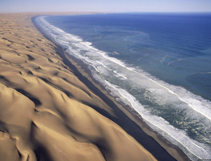 The Skeleton Coast in Namibia, looking beautiful and creepy all at once.