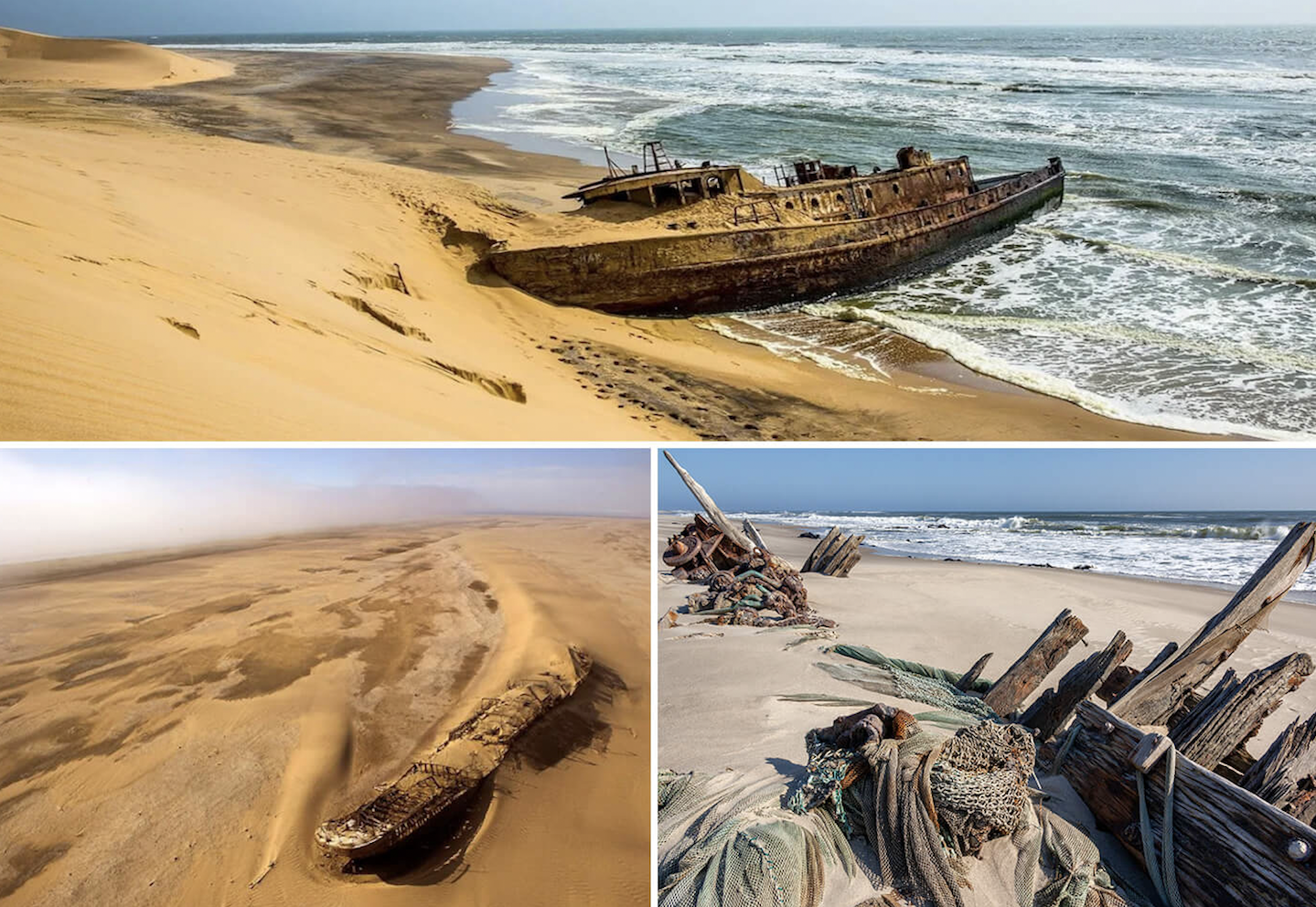 There are many shipwrecks around the Skeleton Coast. Due to the harsh climate, most people stranded here do not survive. 