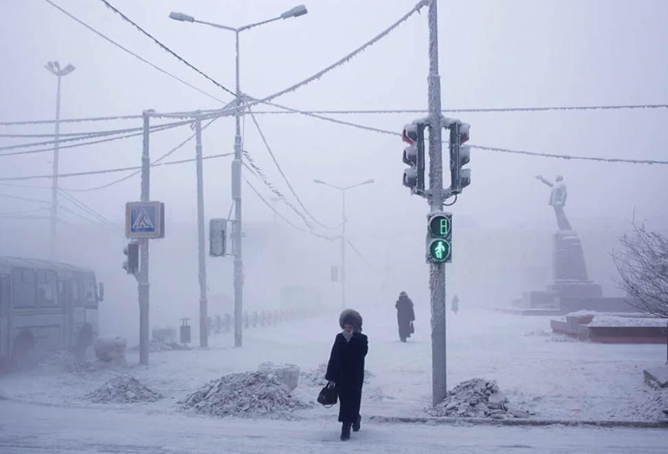 Oymyakon, Russia, is the coldest inhabited place on Earth. The avg winter temp is around -60 F.