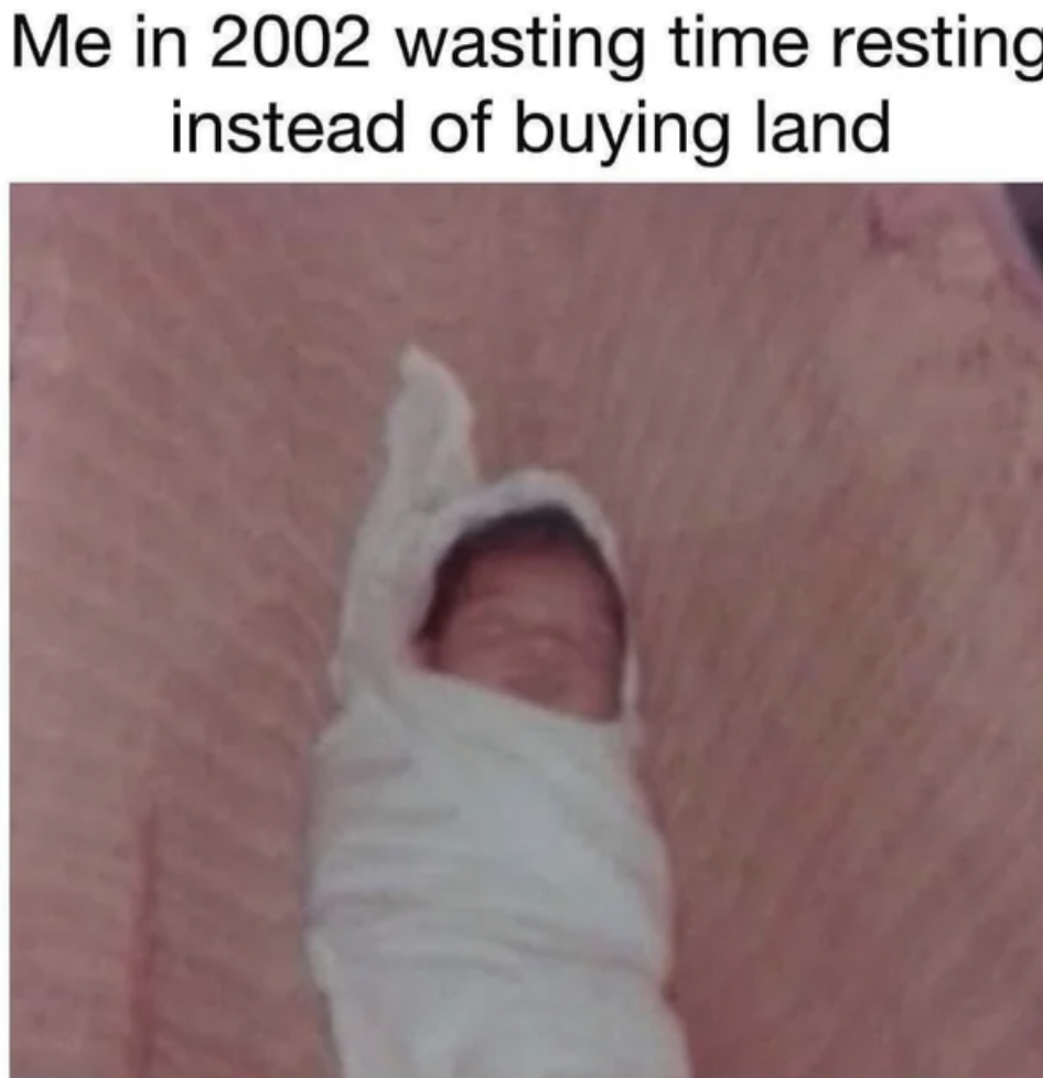 baby - Me in 2002 wasting time resting instead of buying land