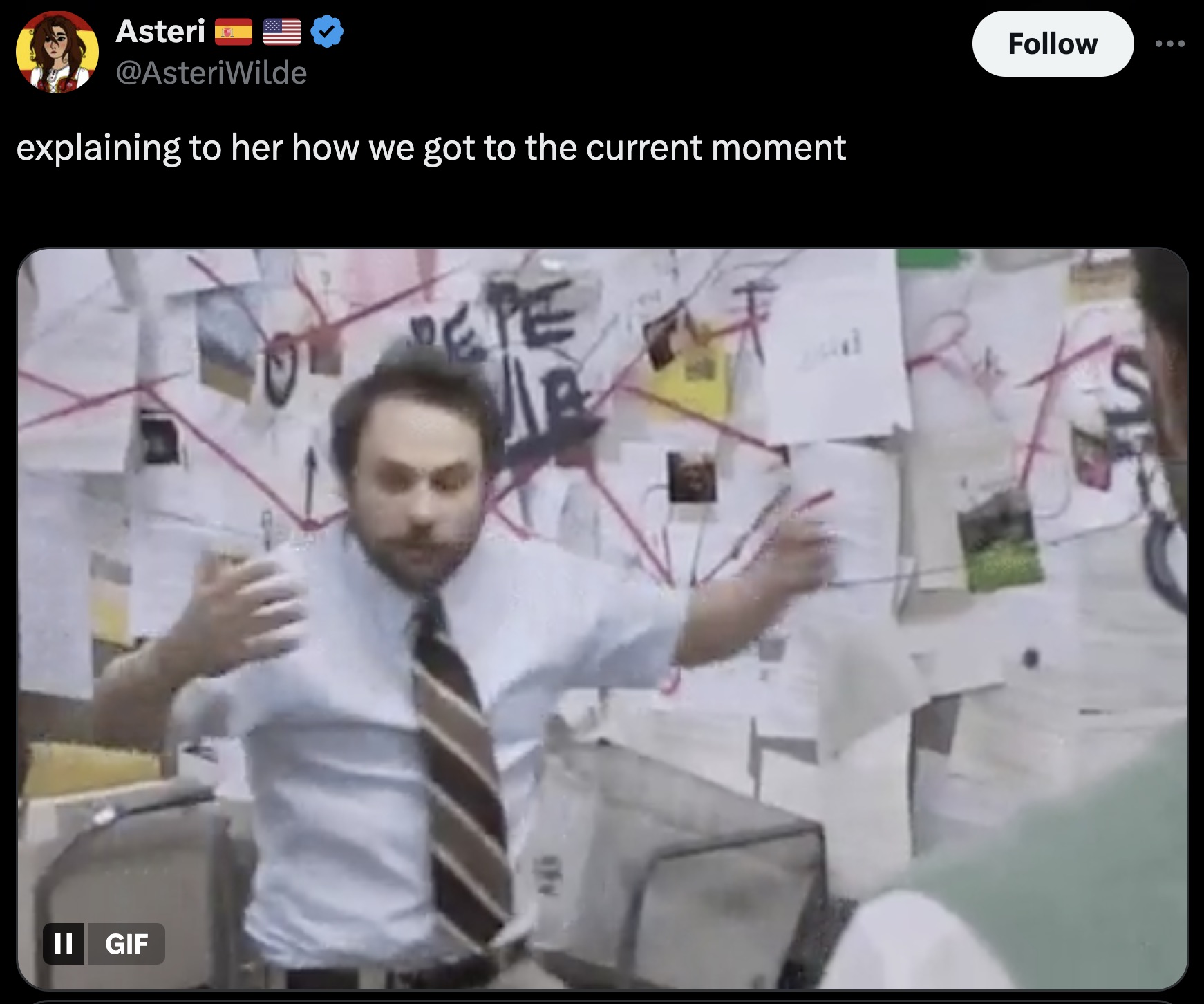 Internet meme - Asteri explaining to her how we got to the current moment Pe Ii Gif