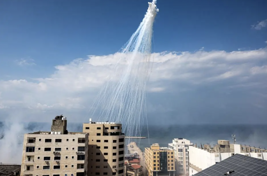 White phosphorus and other chemical weapons.