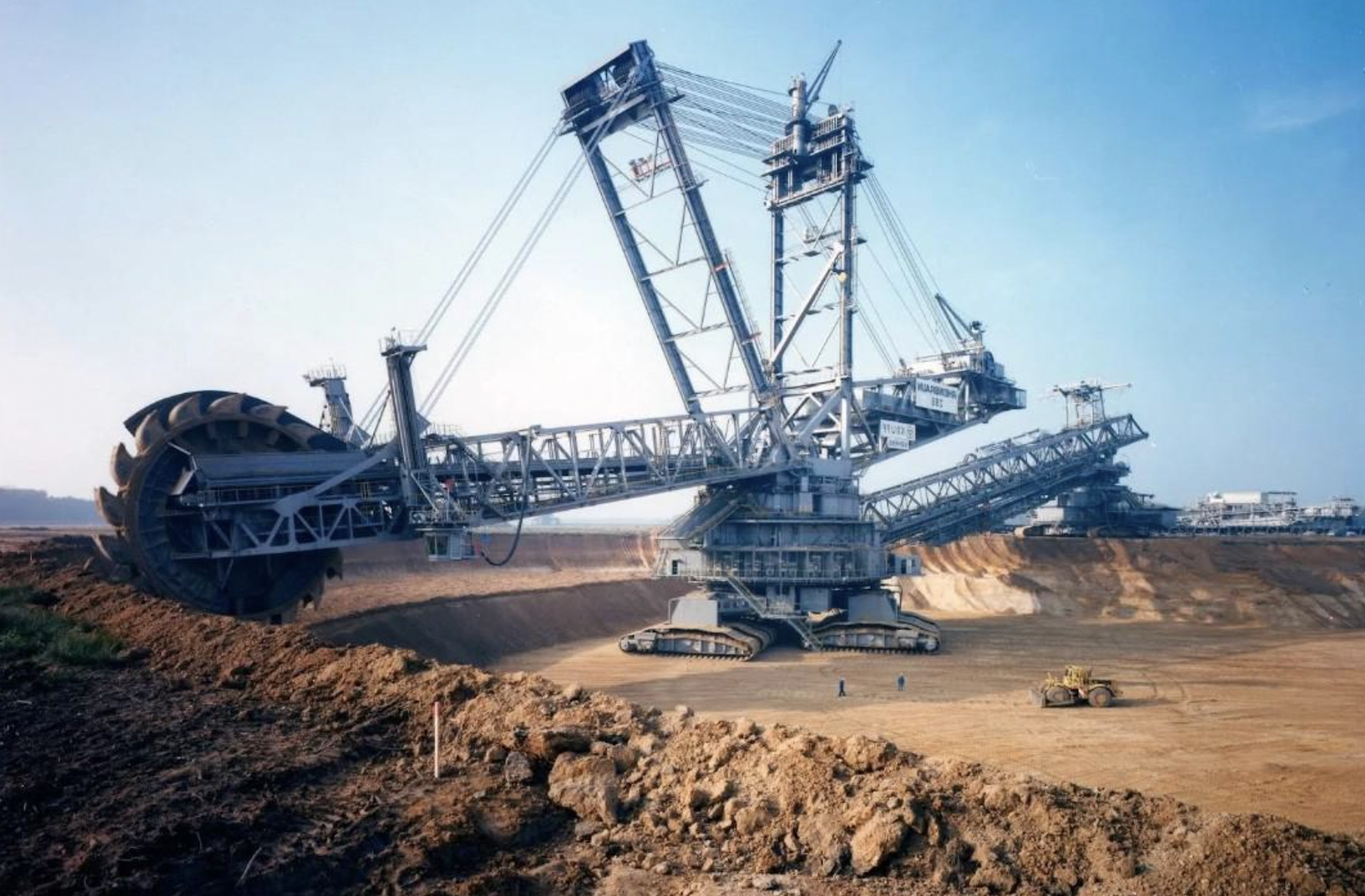 The giant strip mining machine in Germany, the Bagger 293. The idea that we are genuinely capable of tearing apart mountains with relative ease is insane, and for the sake of coal.